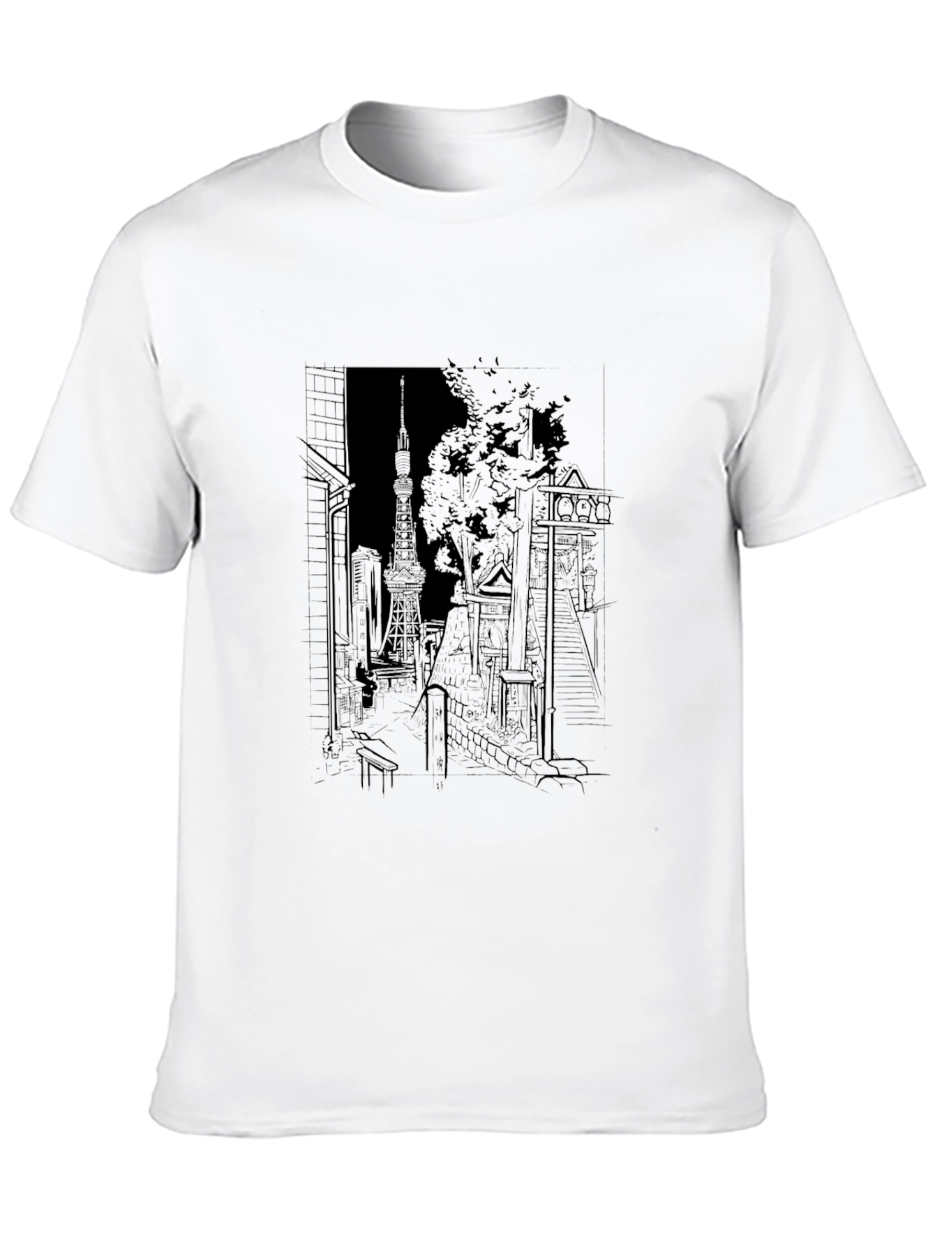 Tokyo Tower Graphic Print T-Shirt - Urban Style Tee