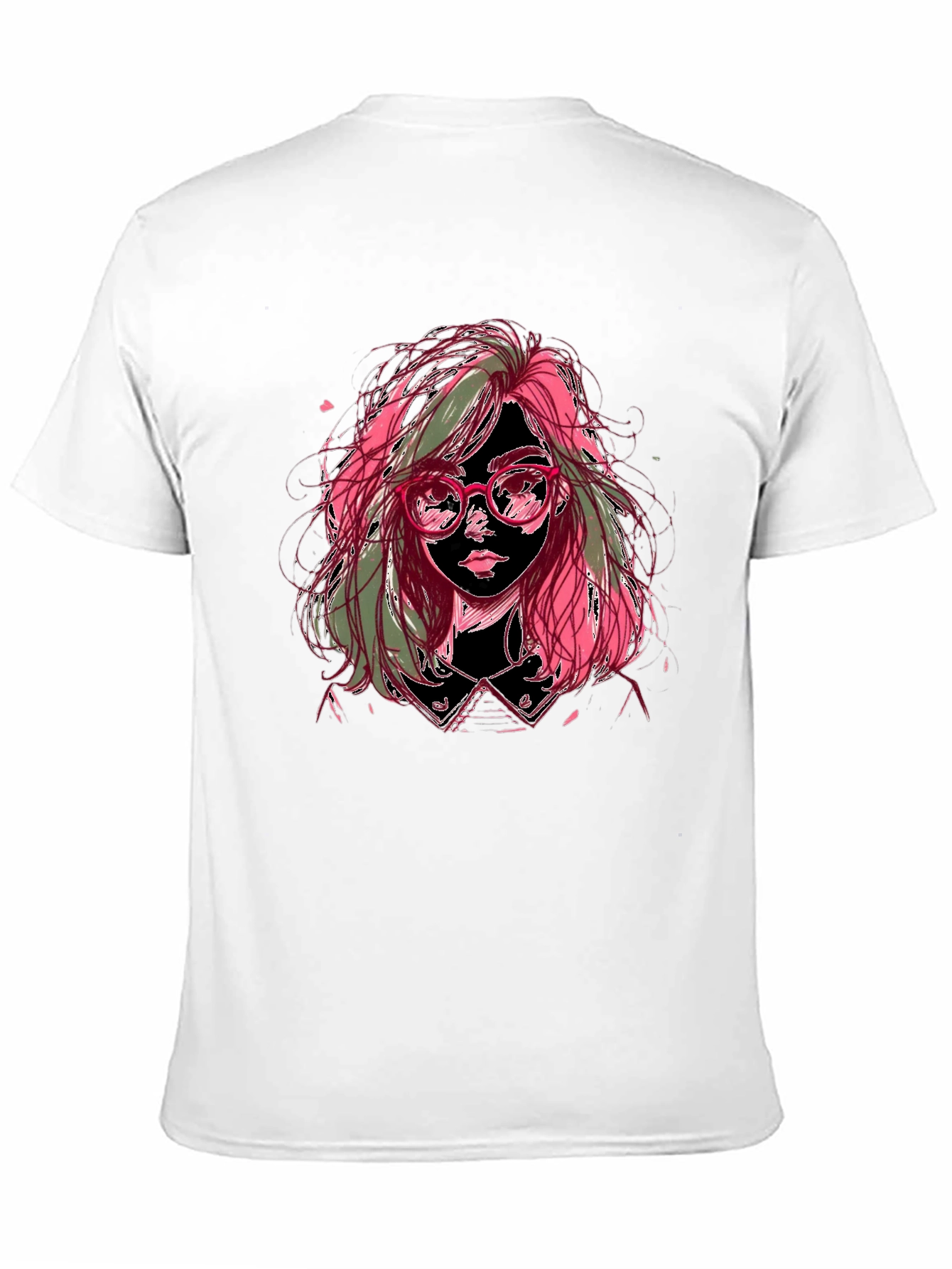 Artistic Girl Graphic Tee - Stylish Black T-Shirt