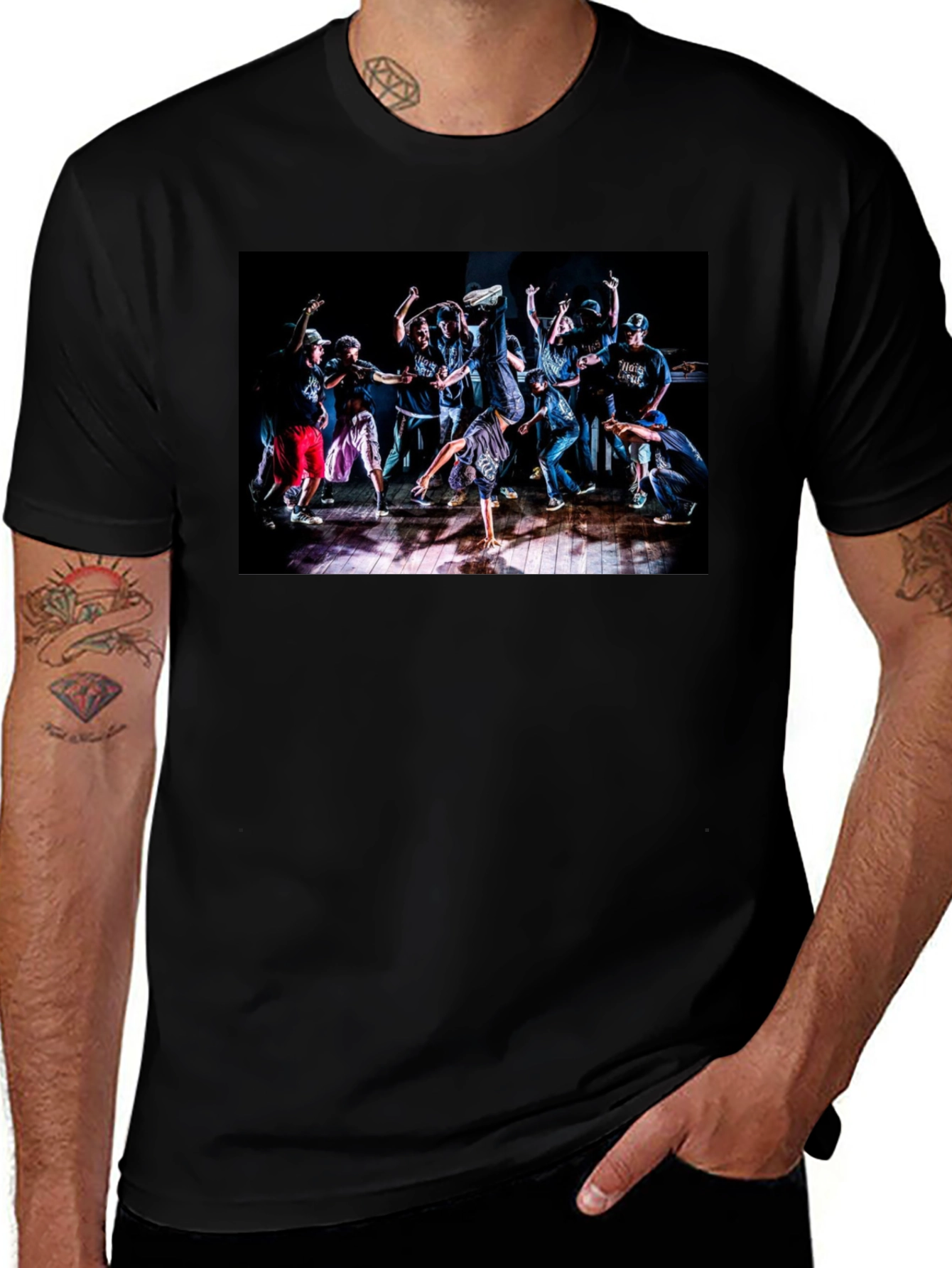 Dance Crew Graphic Tee - Black