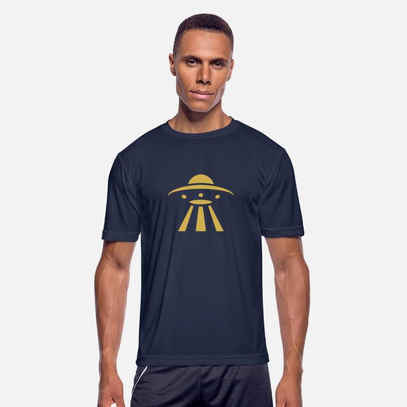 Minimalistic UFO alien flying saucer silhouette