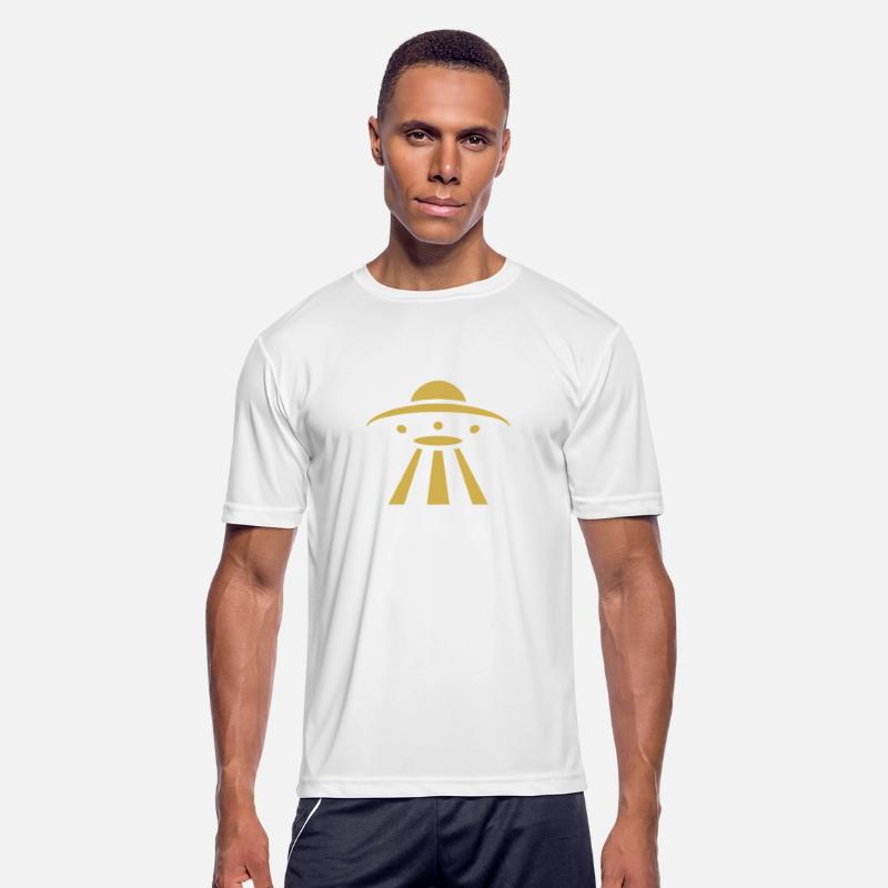 Minimalistic UFO alien flying saucer silhouette