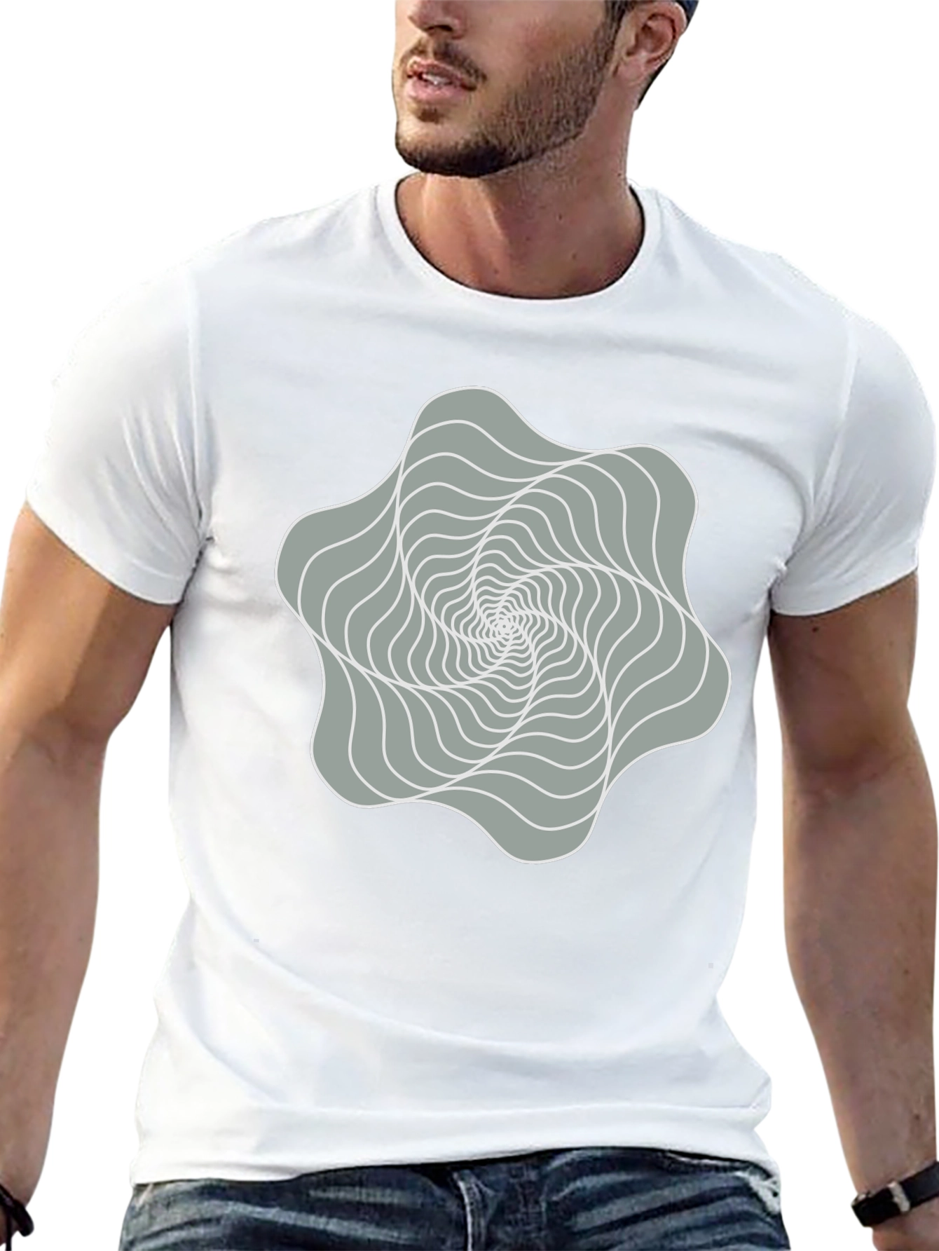 Abstract Optical Illusion Graphic T-Shirt