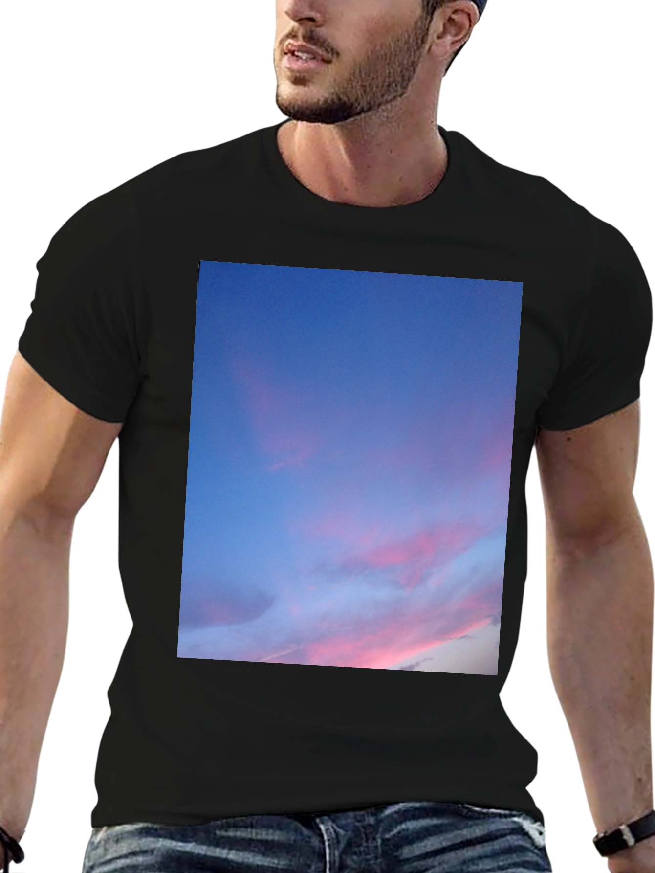 Sunset Sky T-Shirt - Soft Black Cotton Tee