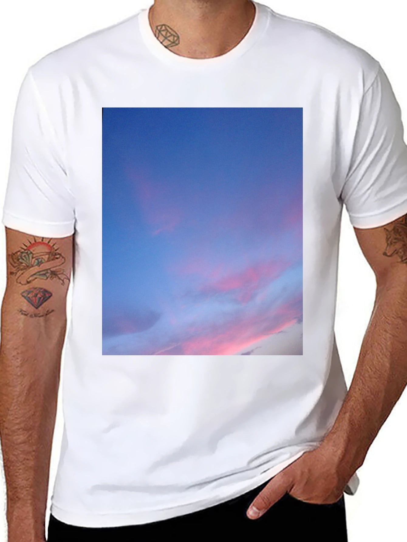 Sunset Sky T-Shirt - Soft Black Cotton Tee
