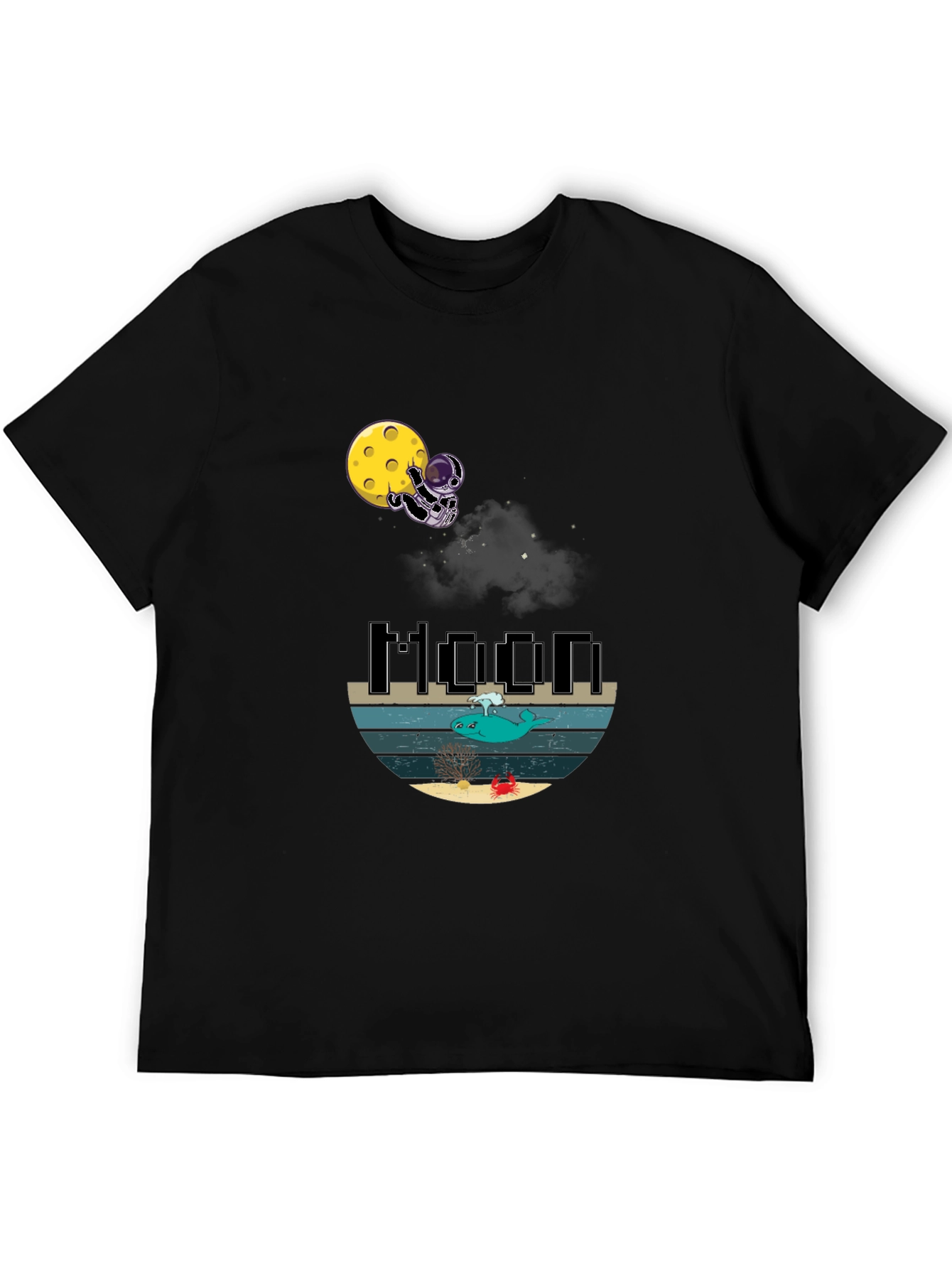 Astronaut Moon Whale Graphic T-Shirt