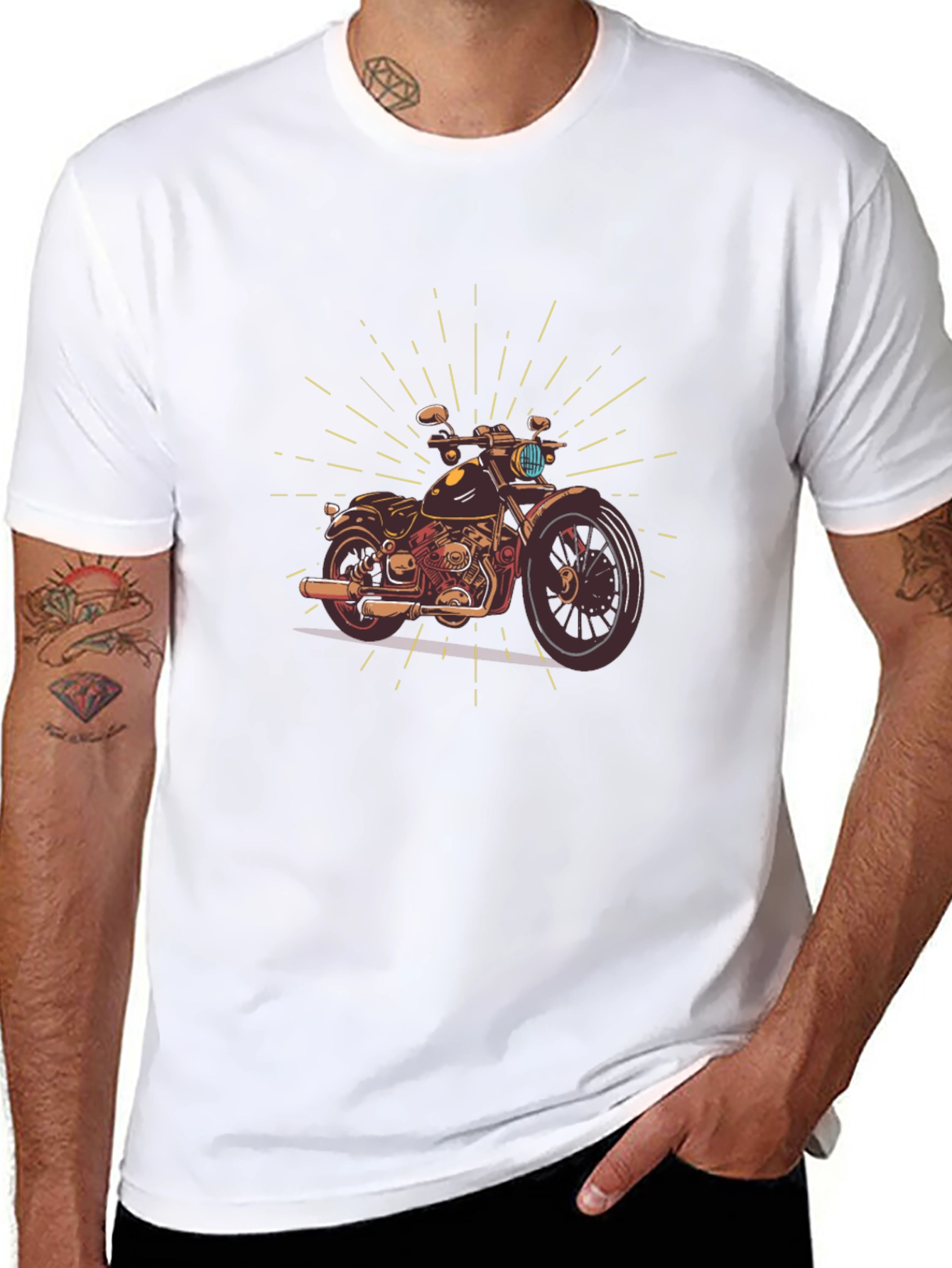 Motorcycle Graphic Tee - Classic Biker Style