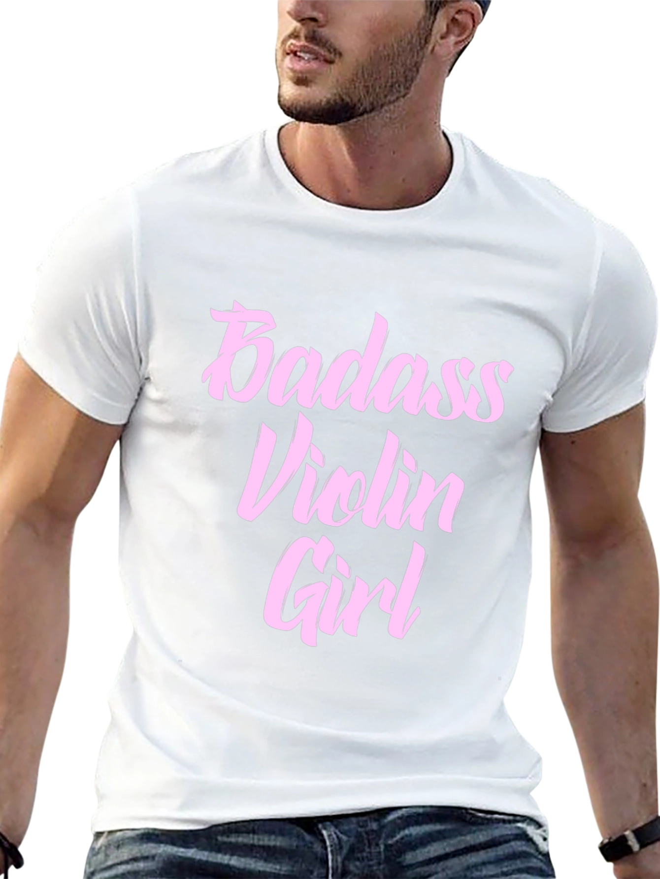 Badass Violin Girl Black T-Shirt