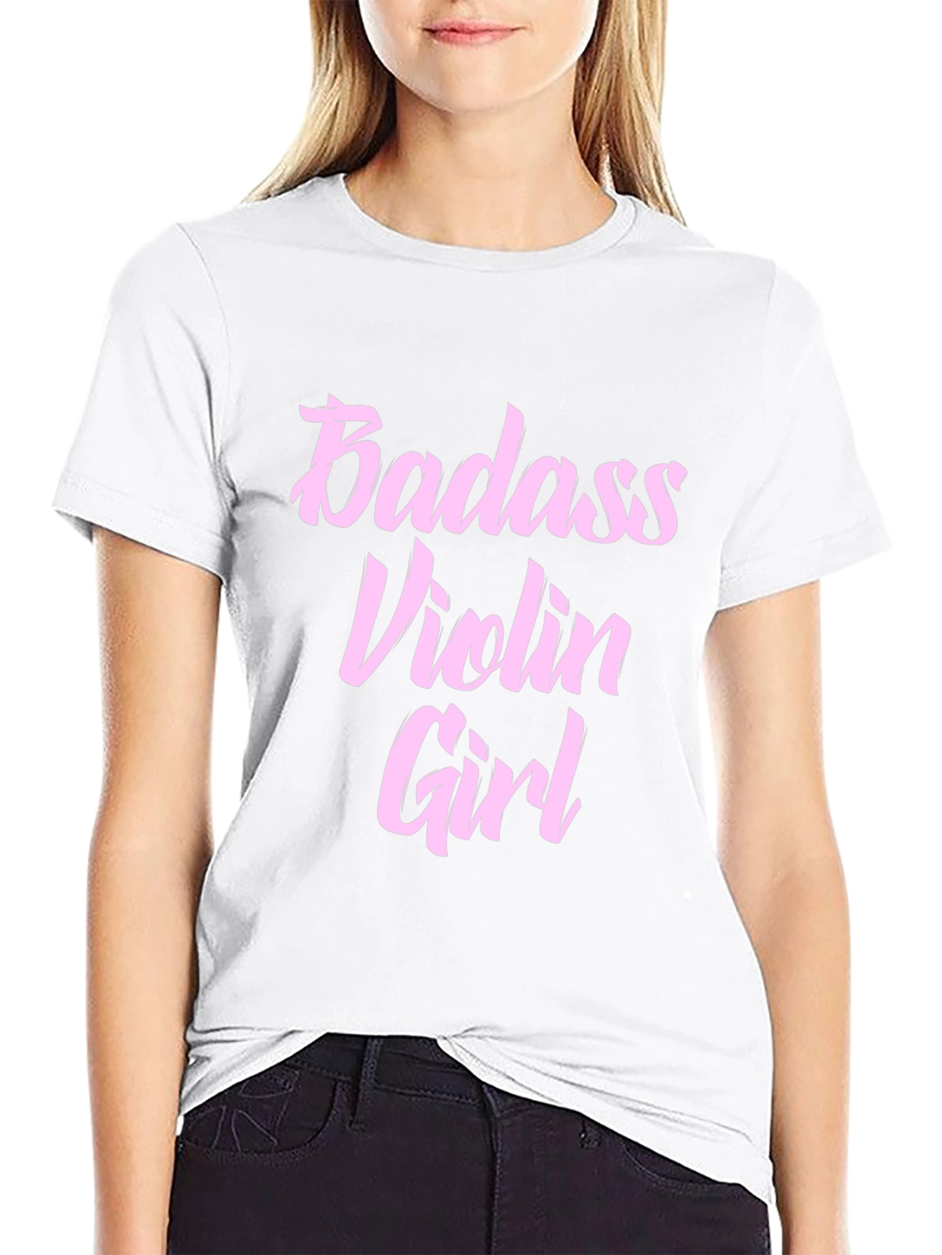 Badass Violin Girl Black T-Shirt
