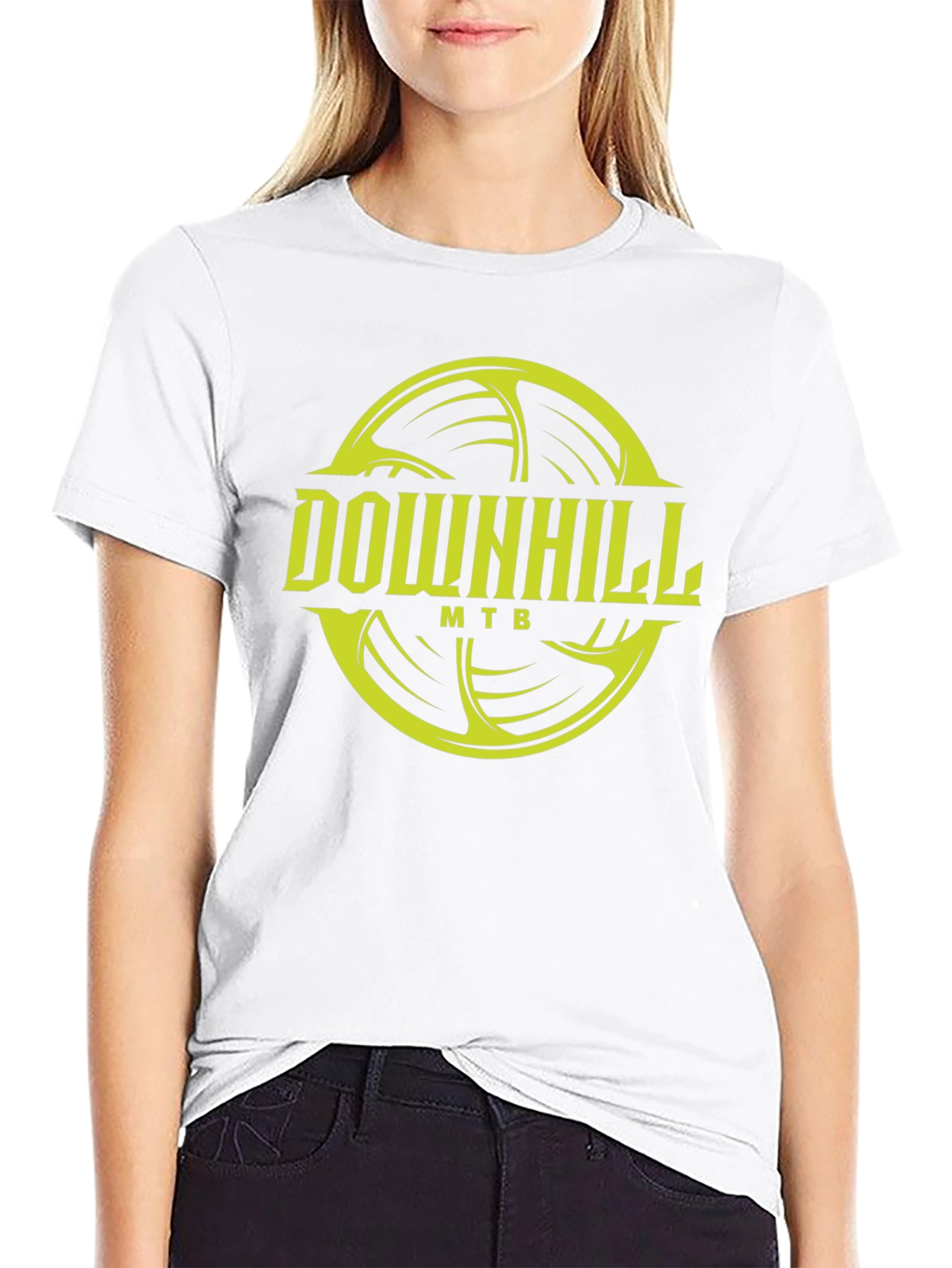 Downhill MTB Graphic Tee - Mountain Bike Black T-Shirt