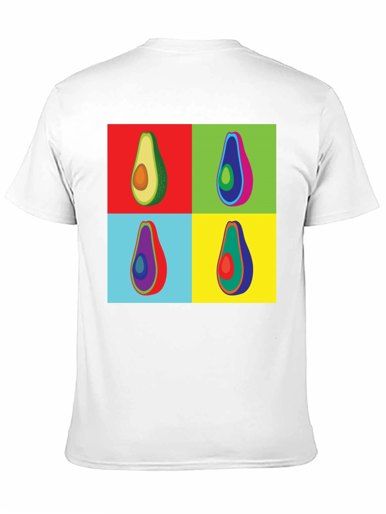 Pop Art Avocado Graphic Tee - Black Cotton T-Shirt
