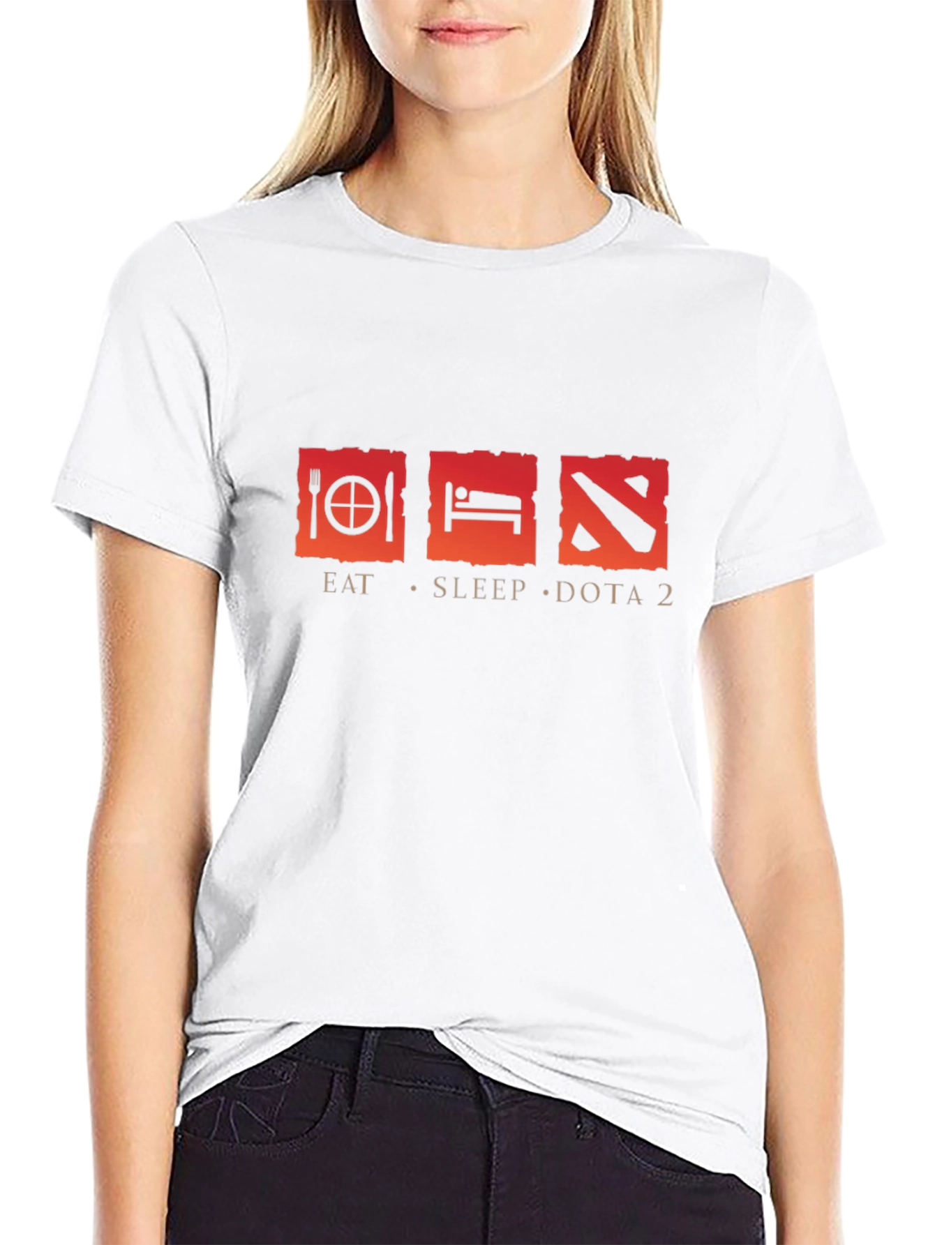 Eat Sleep Dota 2 Black T-Shirt