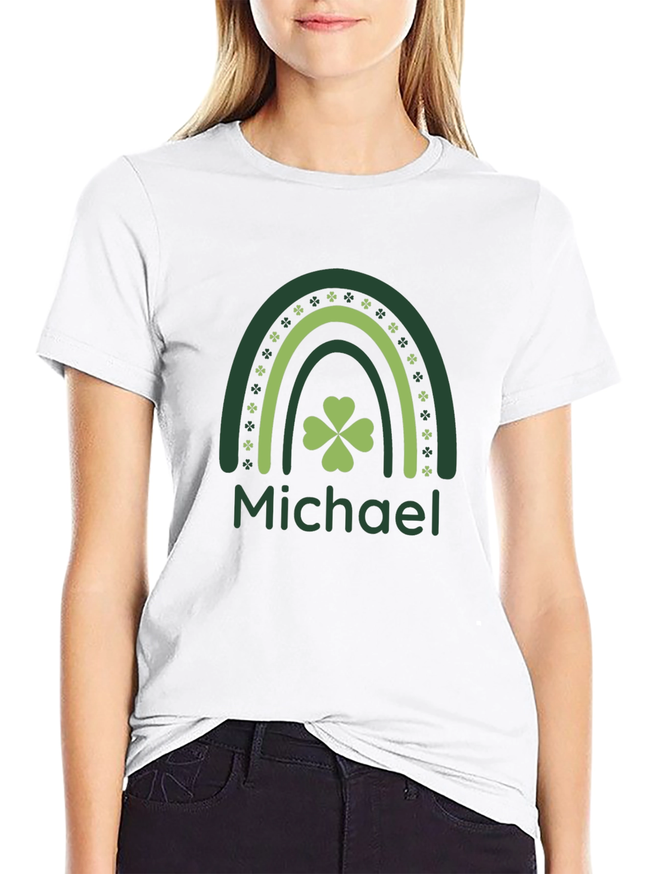 St. Patricks Day Michael Rainbow Shamrock T-Shirt