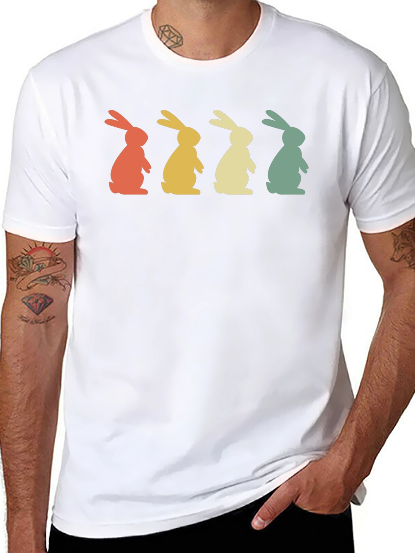 Retro Easter Bunny T-Shirt - Cute Rabbit Tee