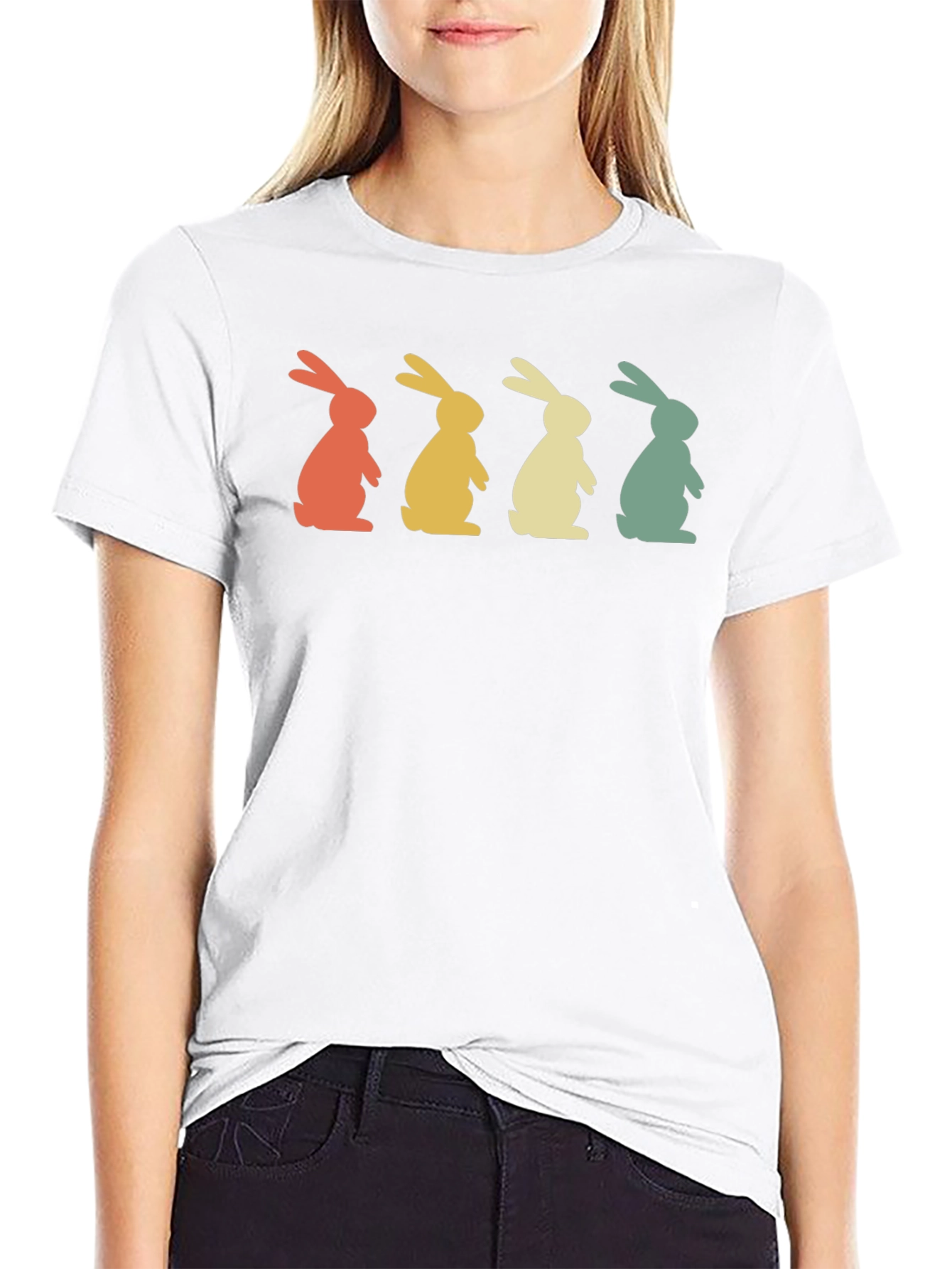 Retro Easter Bunny T-Shirt - Cute Rabbit Tee