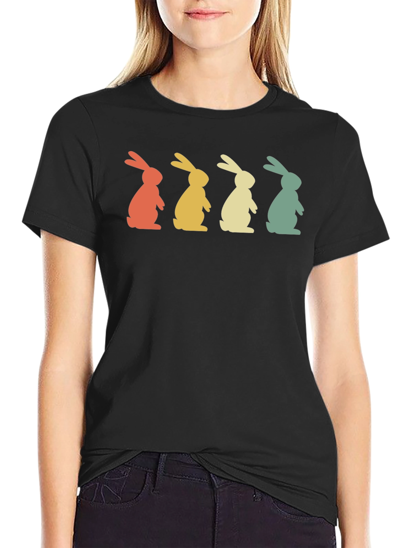 Retro Easter Bunny T-Shirt - Cute Rabbit Tee