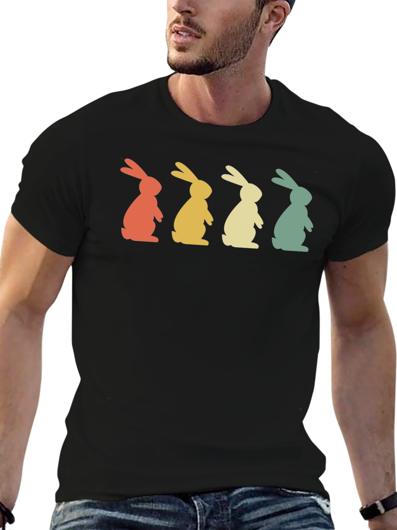 Retro Easter Bunny T-Shirt - Cute Rabbit Tee