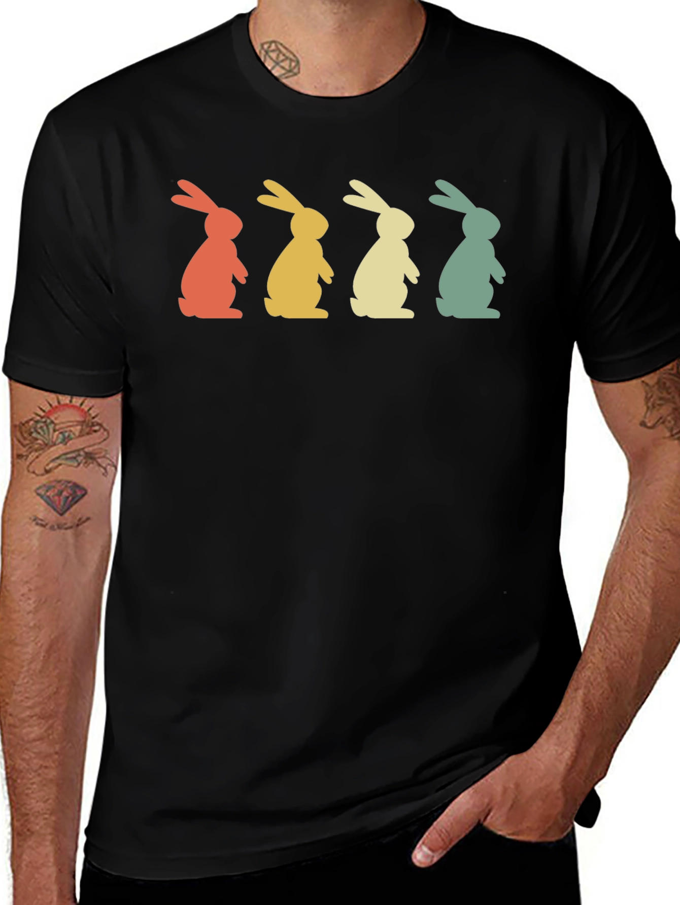 Retro Easter Bunny T-Shirt - Cute Rabbit Tee