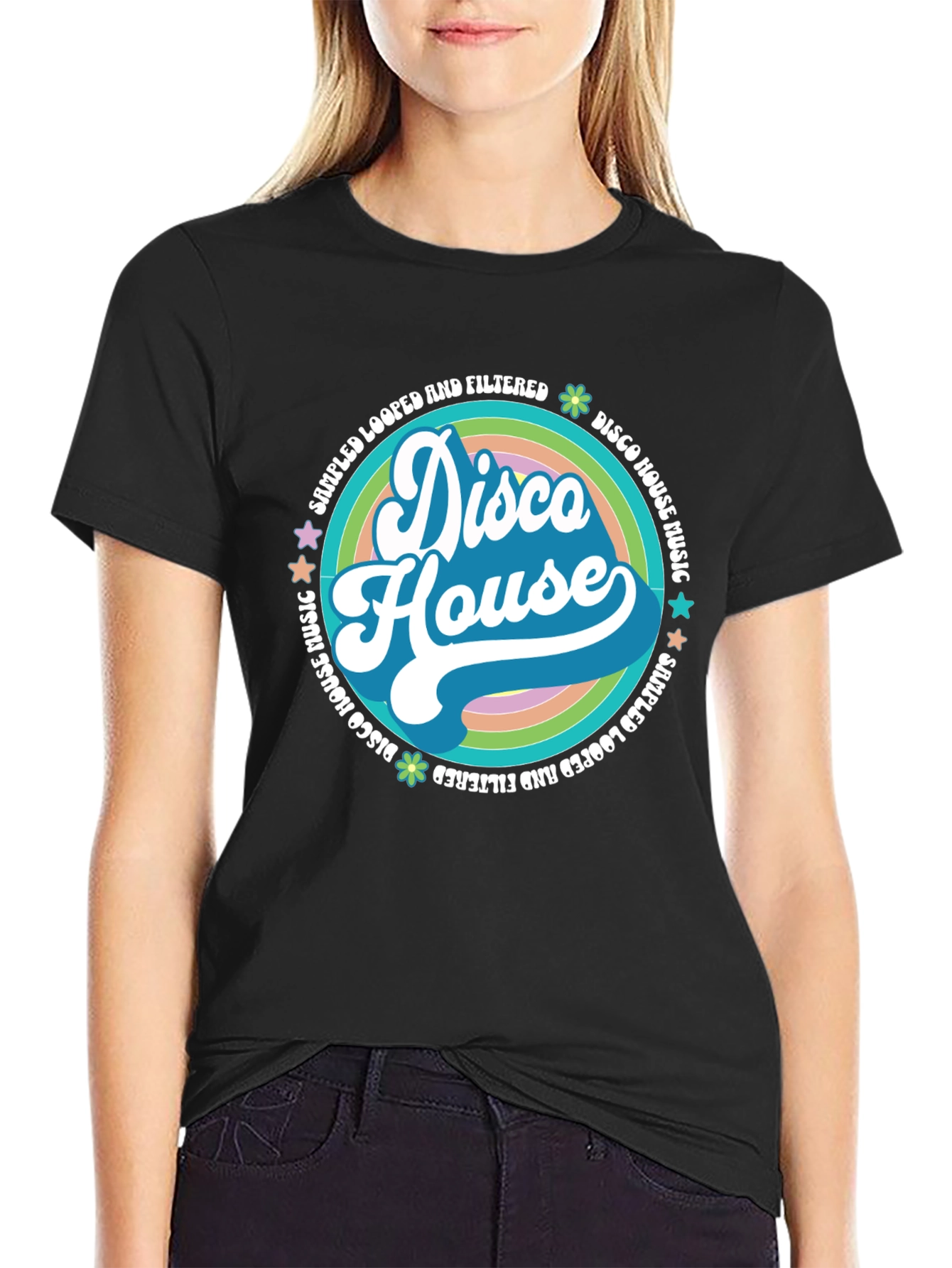 Retro Disco House Music Graphic T-Shirt