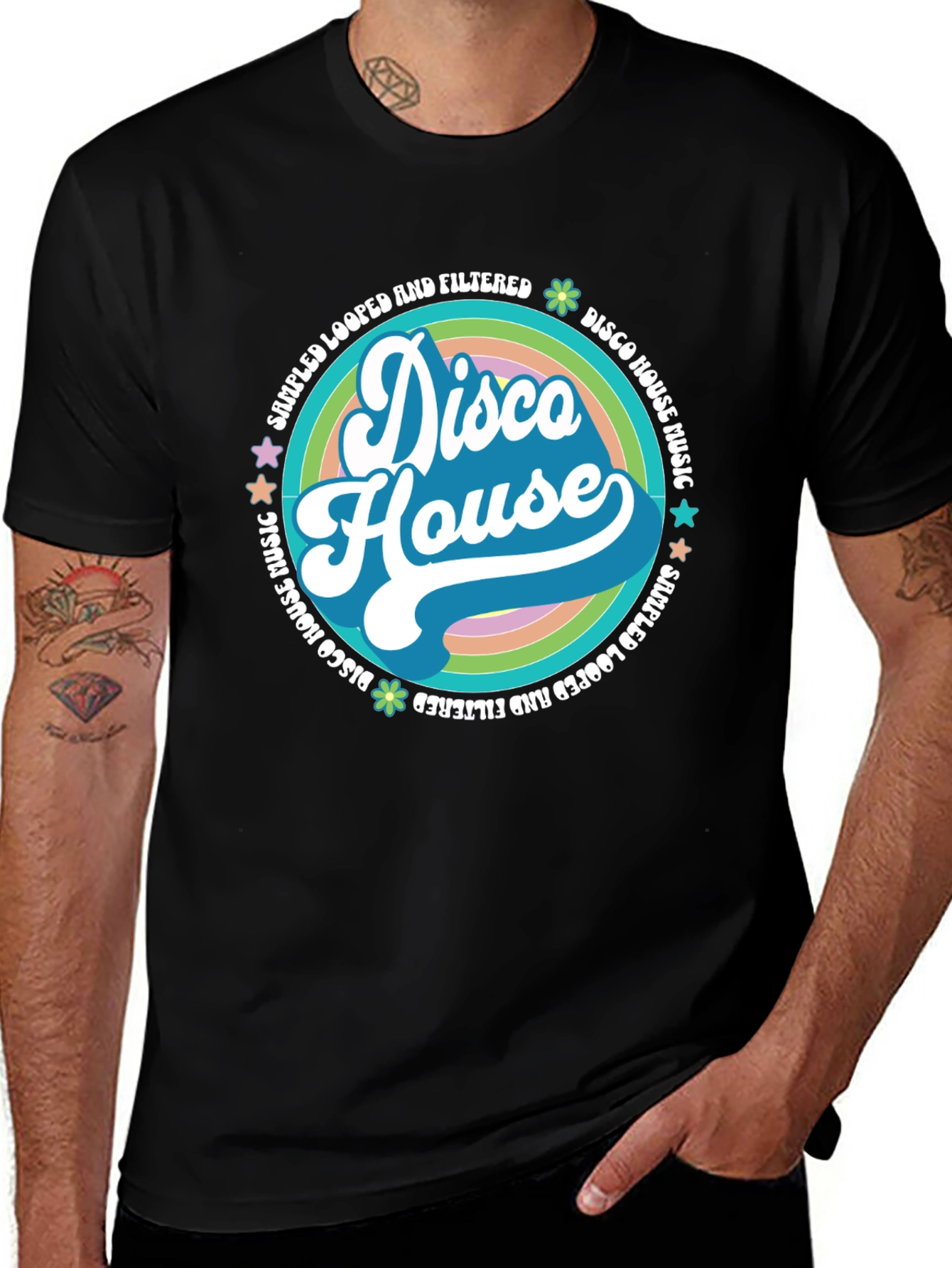 Retro Disco House Music Graphic T-Shirt