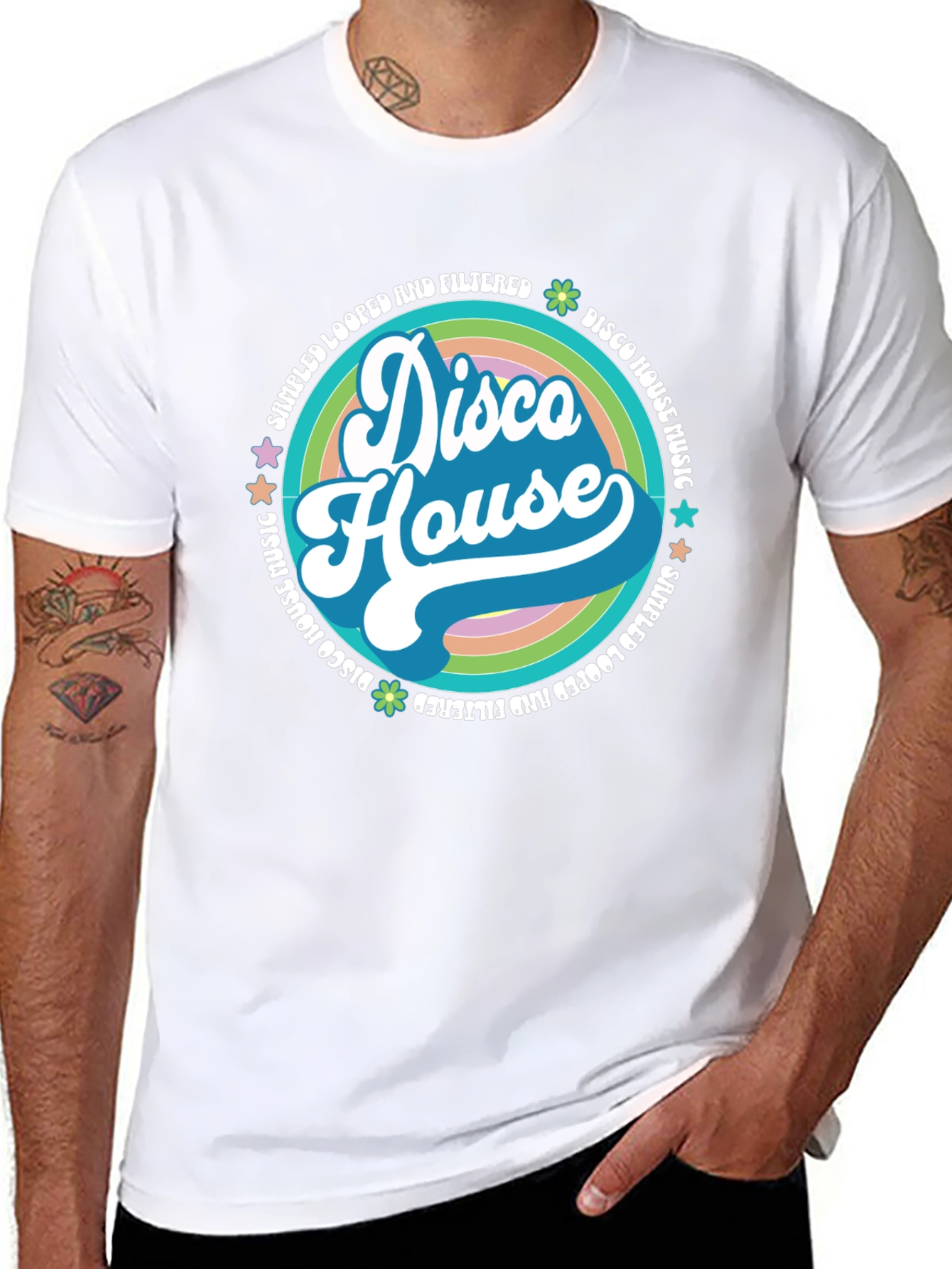 Retro Disco House Music Graphic T-Shirt