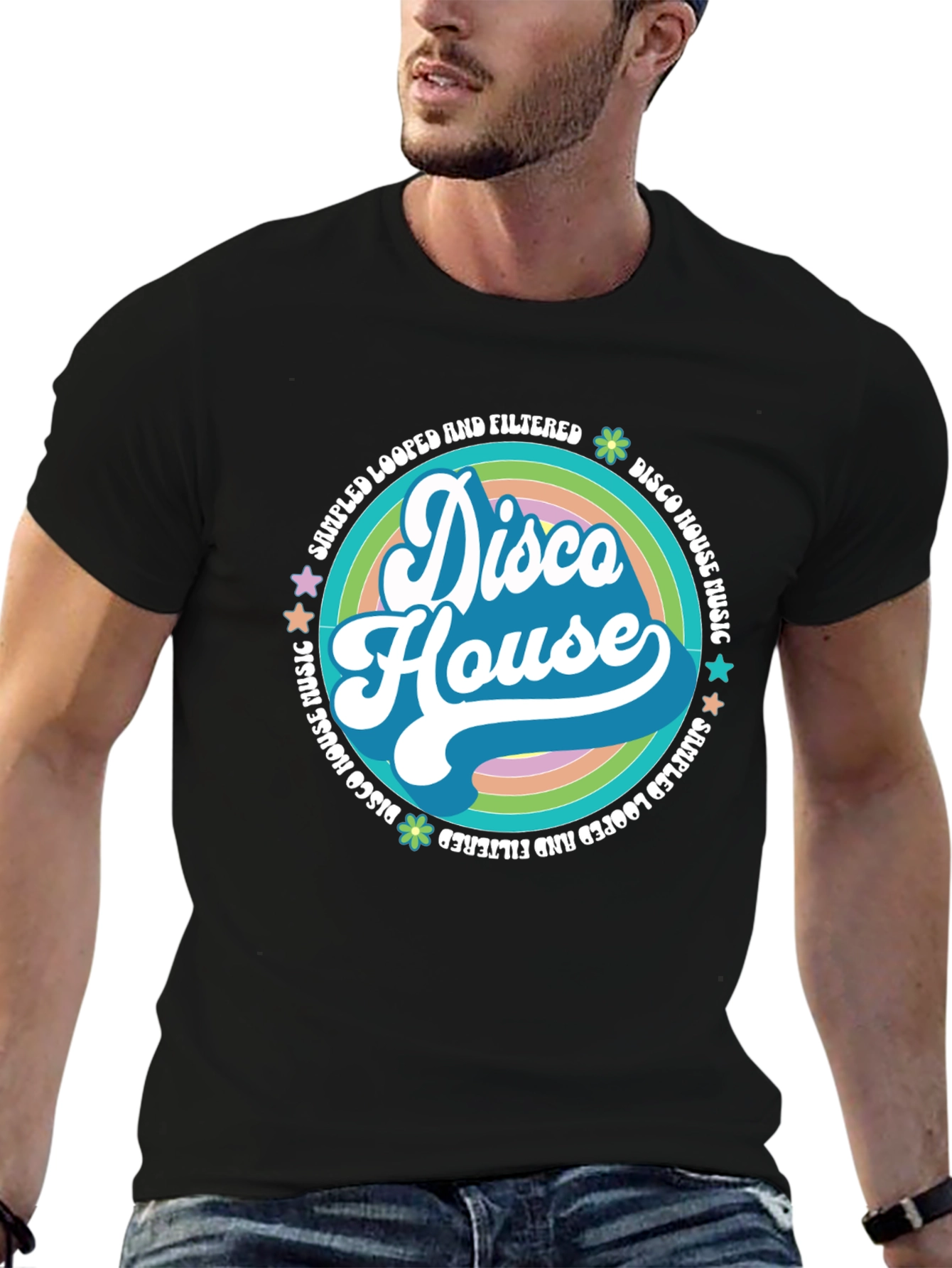Retro Disco House Music Graphic T-Shirt
