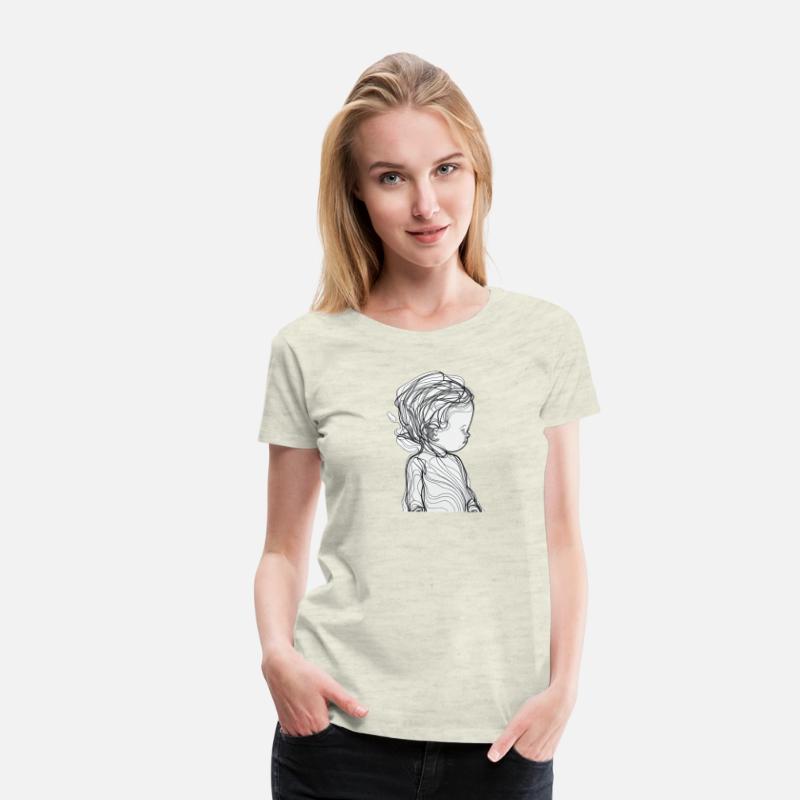 Modern Line Art of a Child for Tshirt, Wall Decor