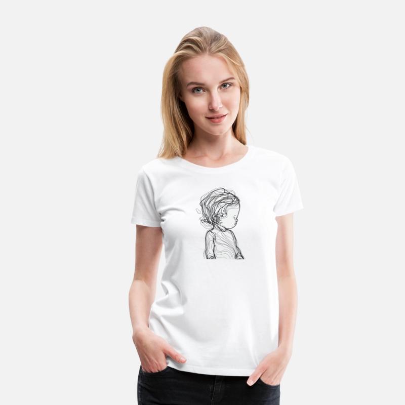 Modern Line Art of a Child for Tshirt, Wall Decor