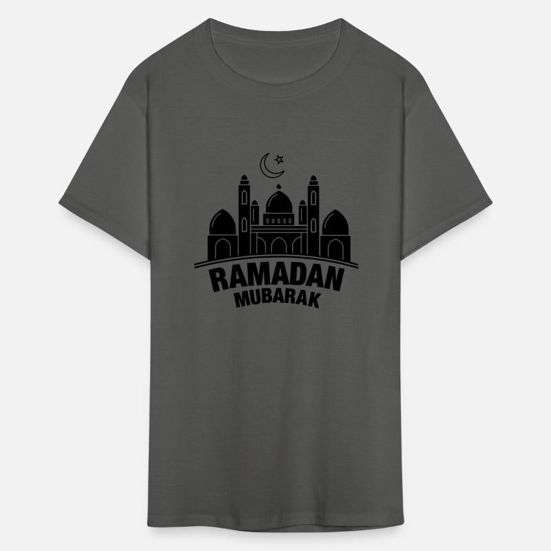 Mosque with crescent moon Ramadan Mubarak