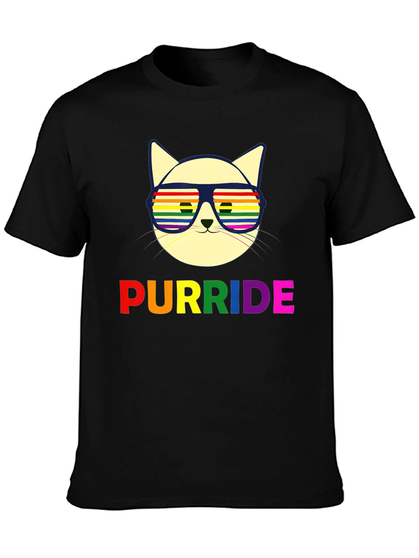 Purride Cat T-Shirt - Pride Rainbow Sunglasses