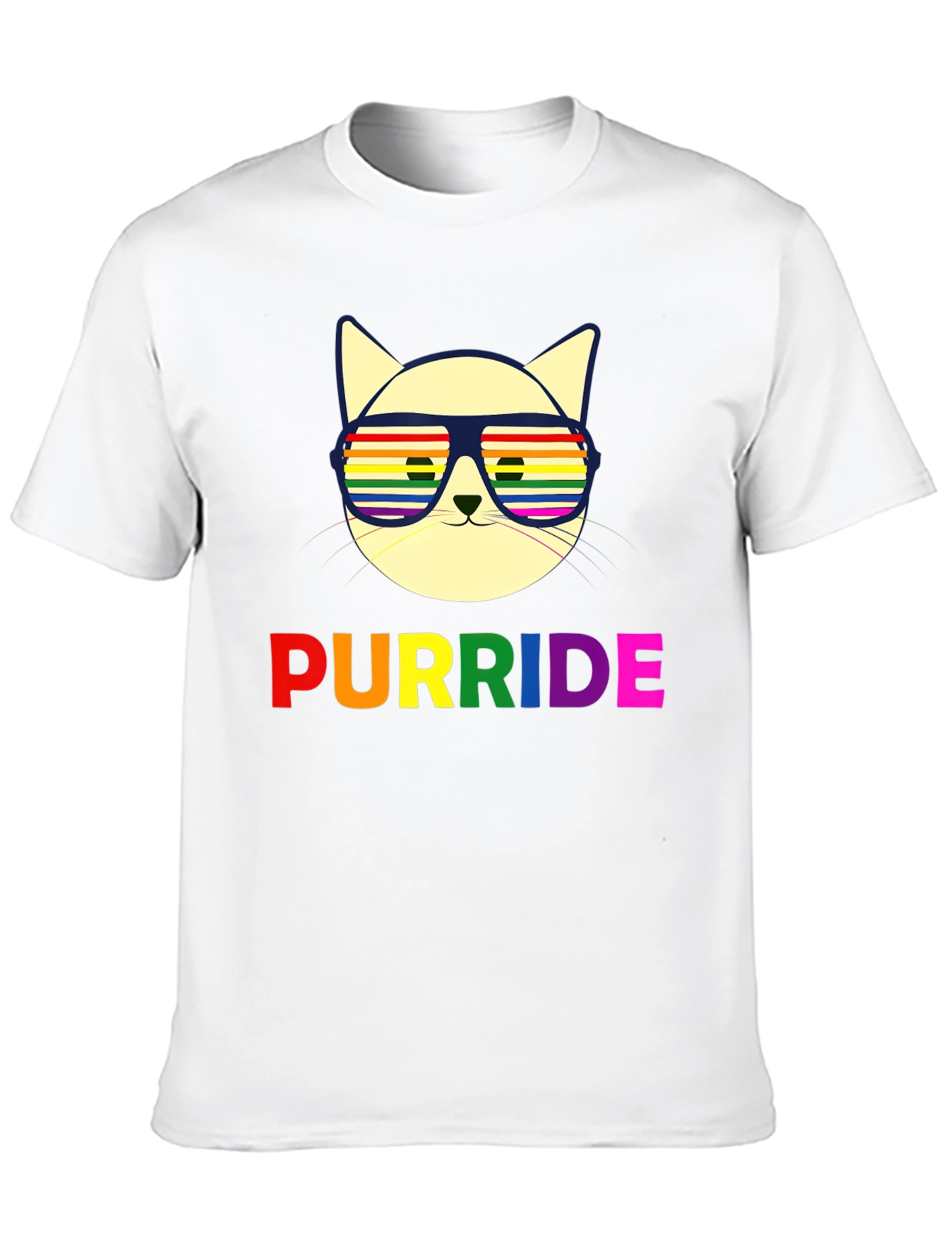 Purride Cat T-Shirt - Pride Rainbow Sunglasses