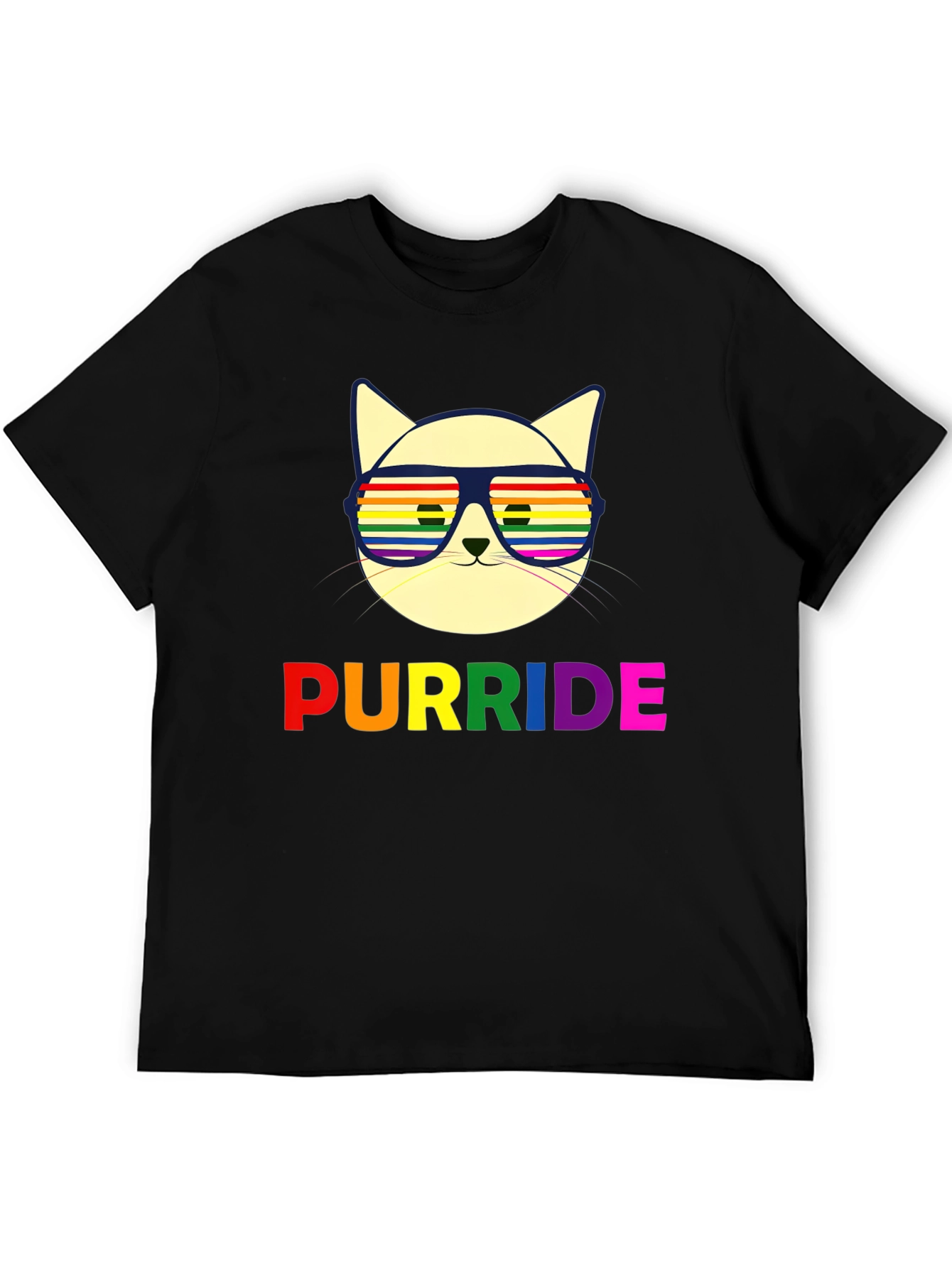Purride Cat T-Shirt - Pride Rainbow Sunglasses