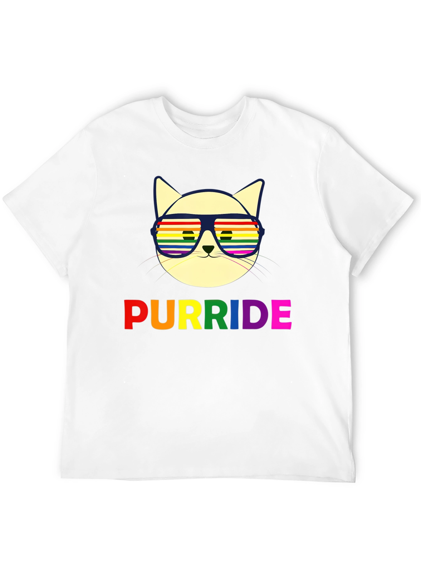 Purride Cat T-Shirt - Pride Rainbow Sunglasses