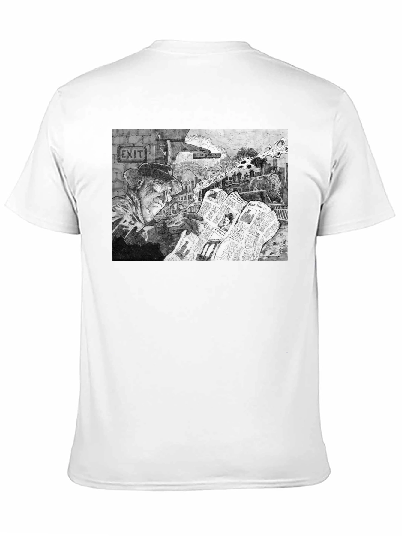 Train Conductor Reading Newspaper T-Shirt
