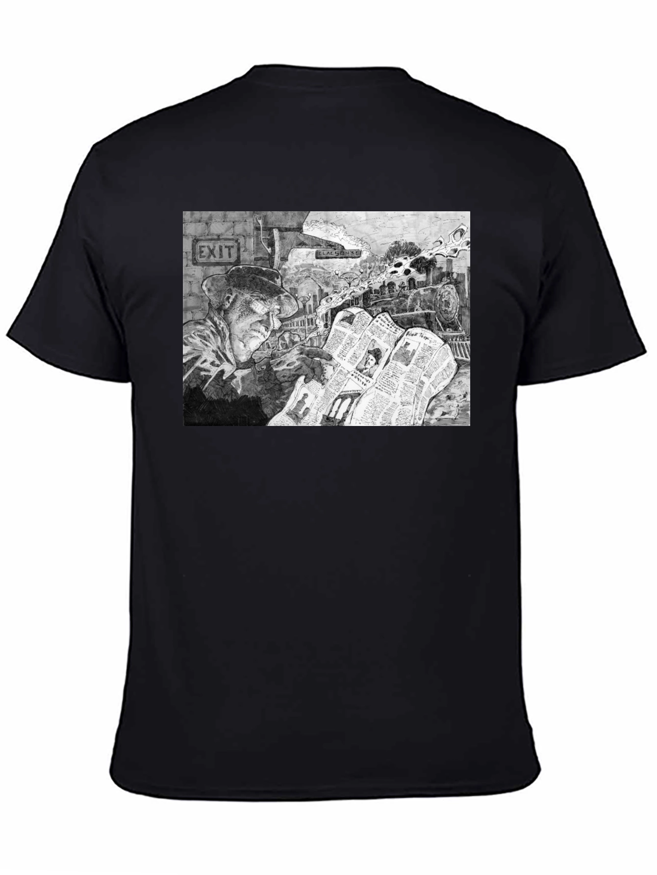 Train Conductor Reading Newspaper T-Shirt
