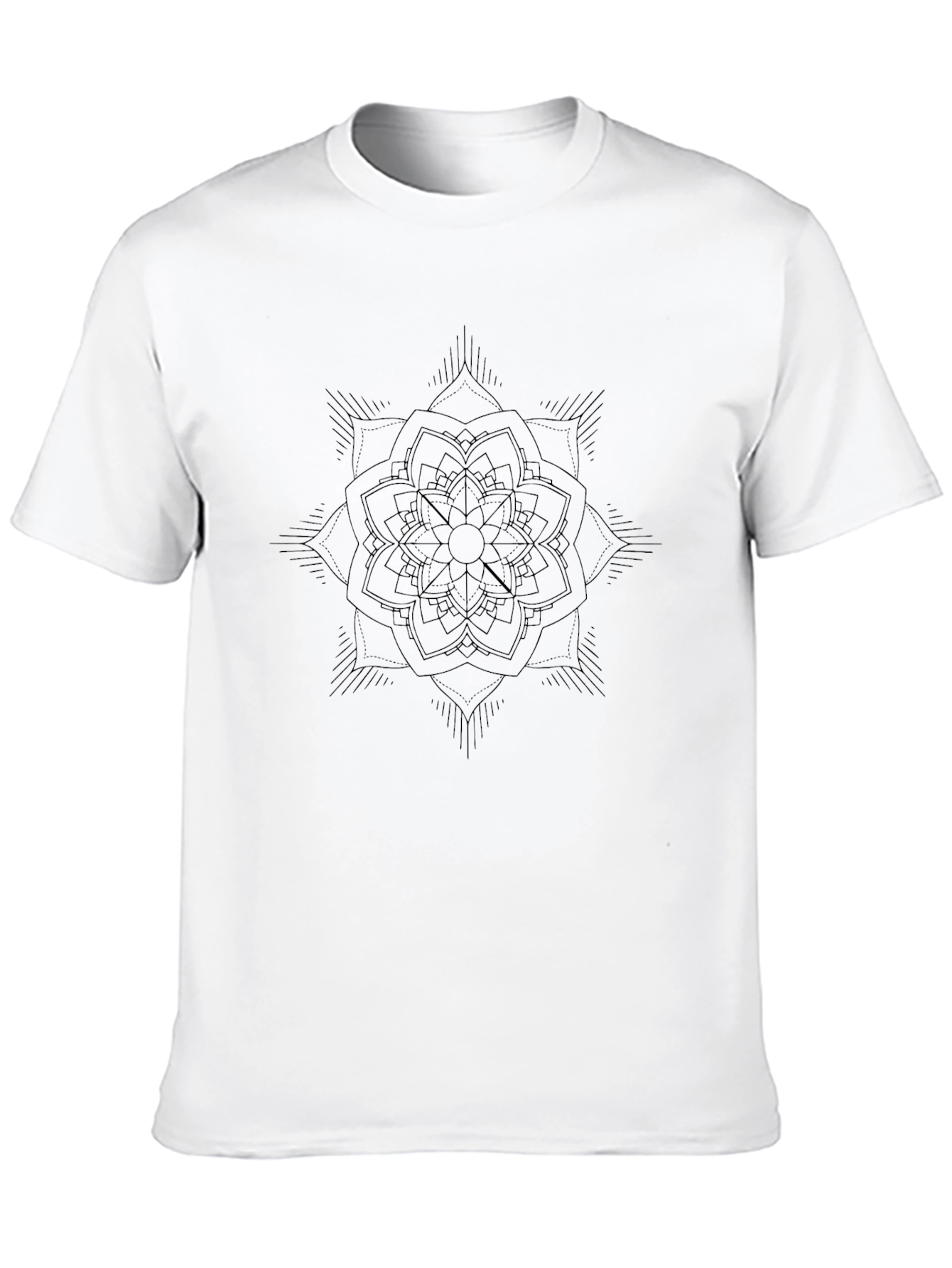 Geometric Mandala Graphic Black Tee