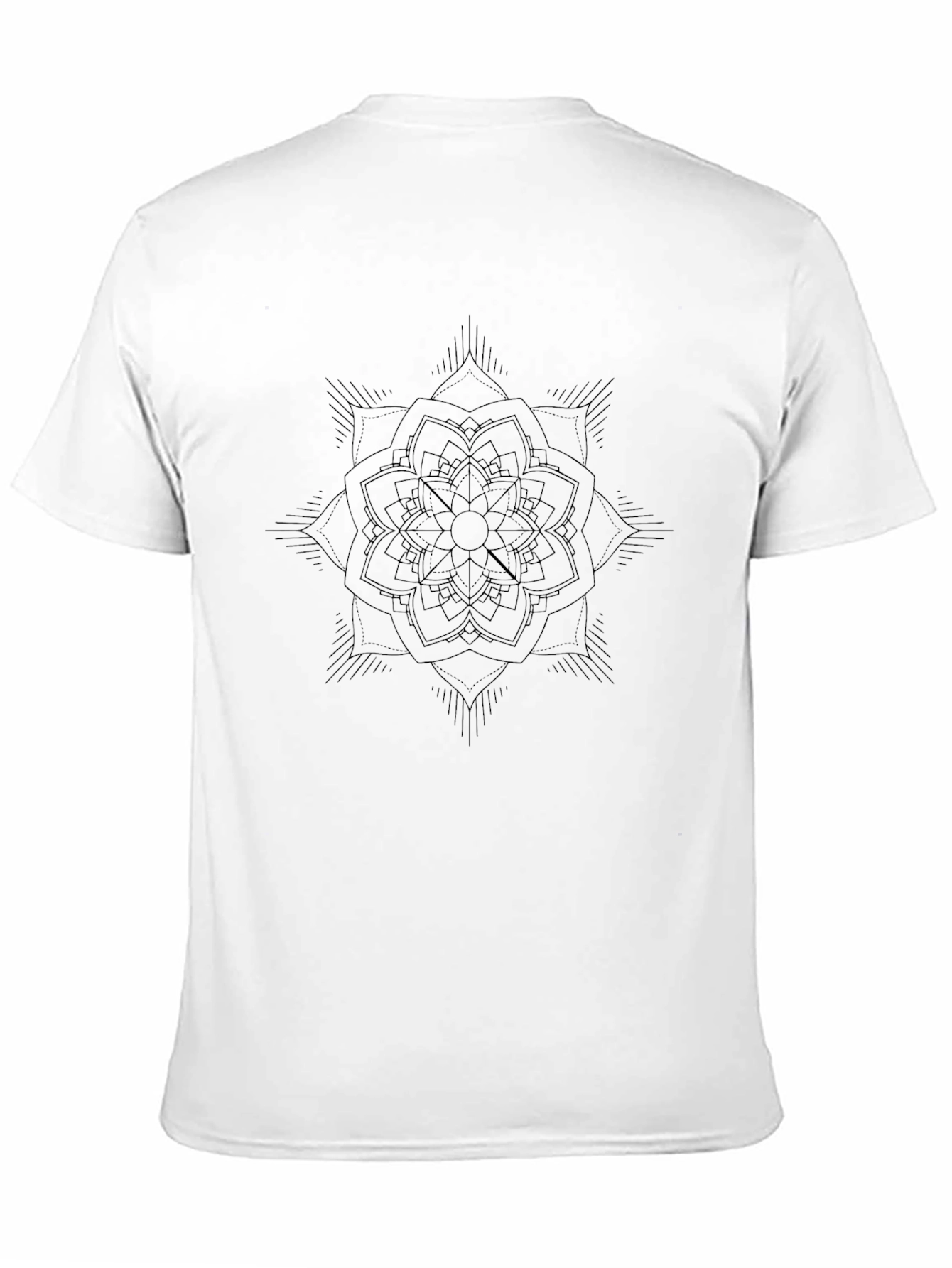 Geometric Mandala Graphic Black Tee