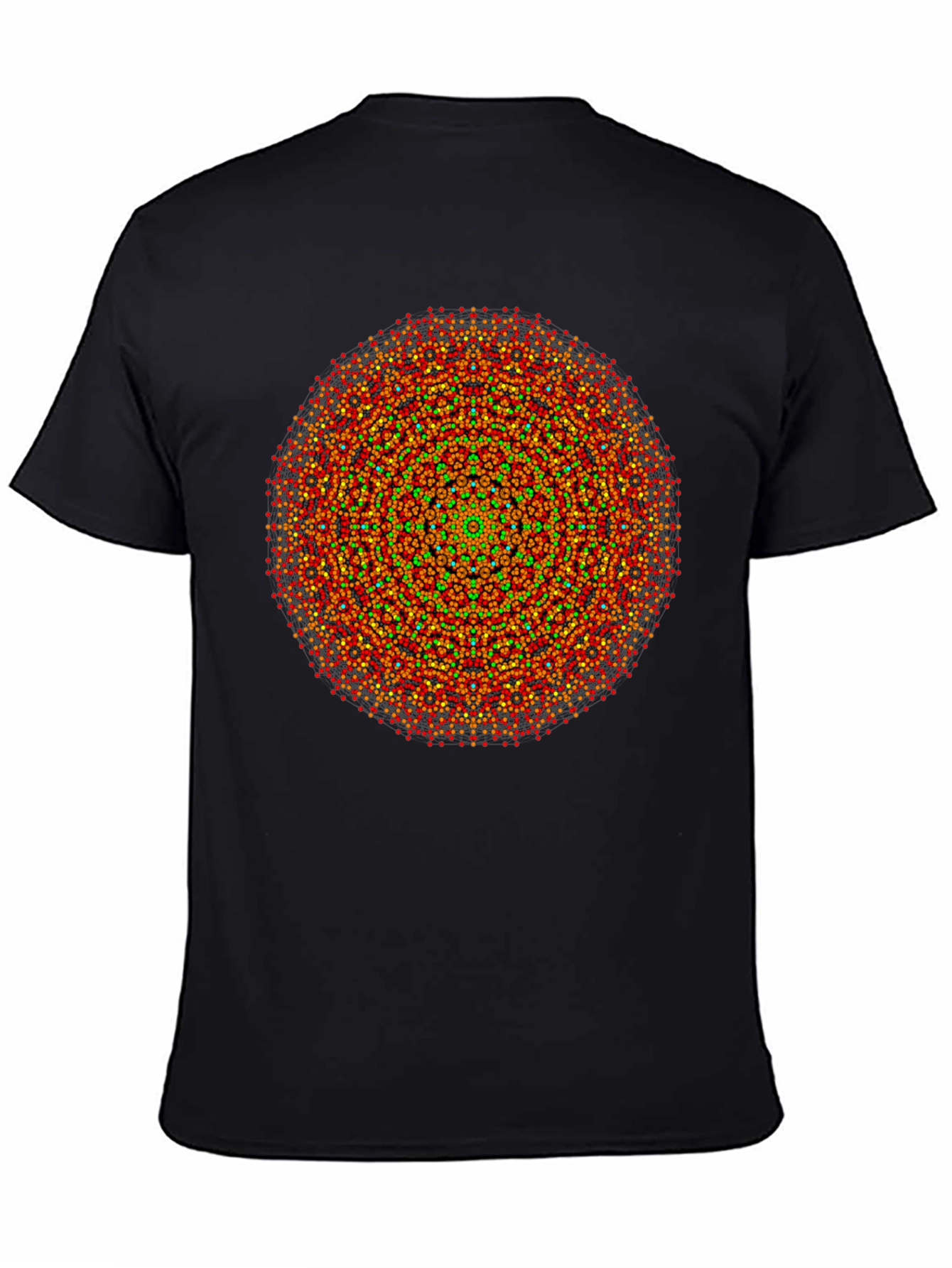 Vibrant Mandala Graphic Tee - Black Cotton Comfort