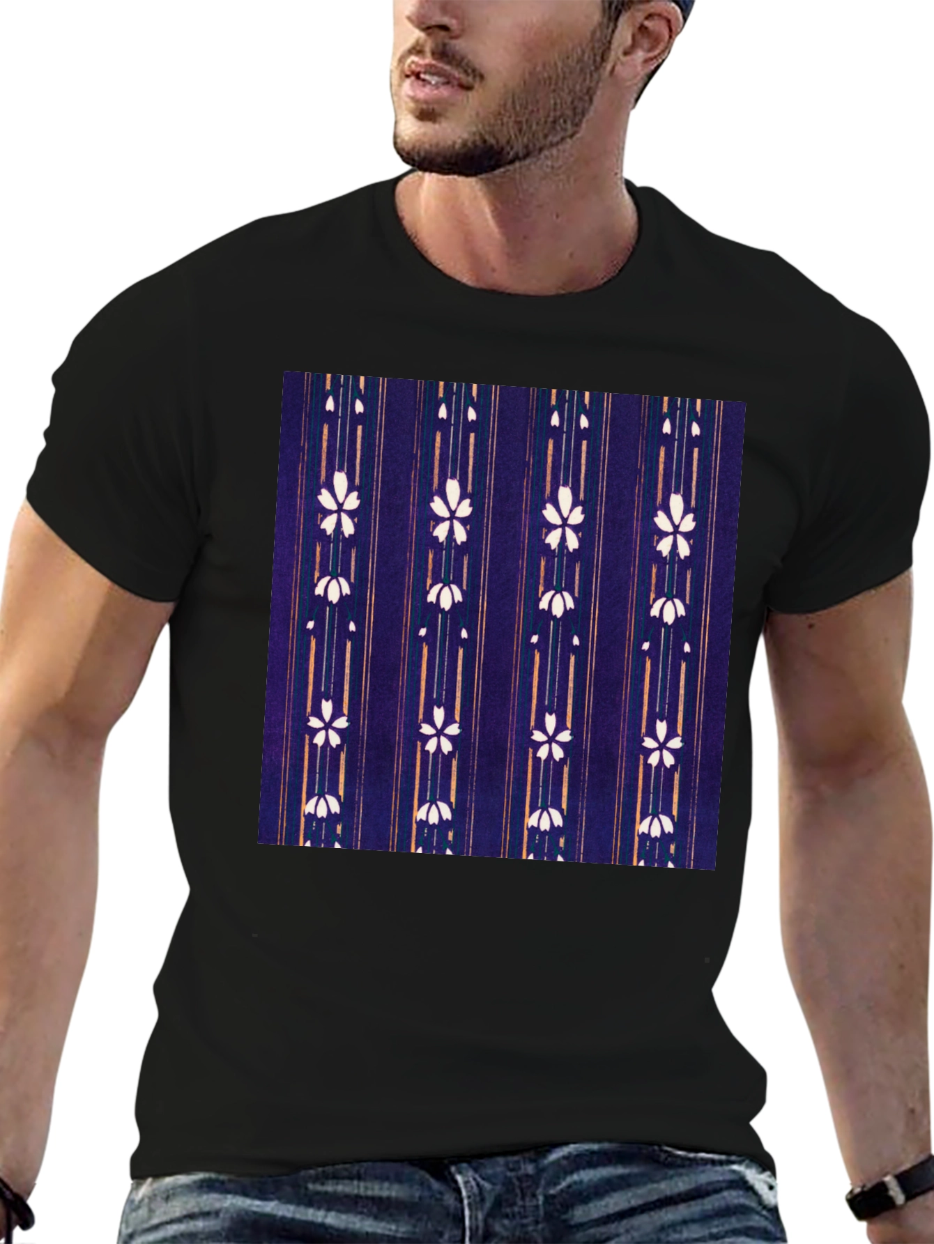 Floral Pattern Tee - Unique Japanese Style Shirt