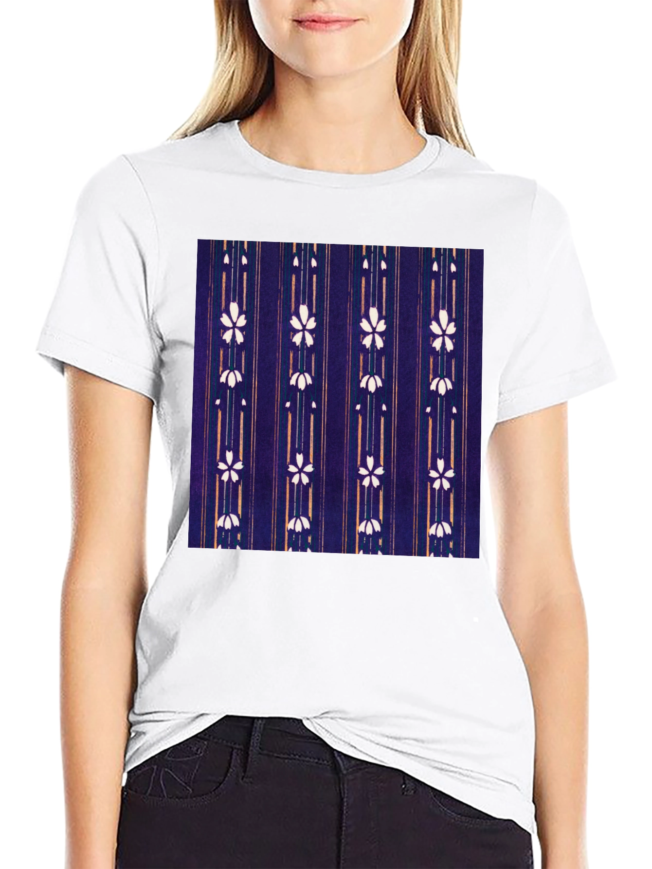 Floral Pattern Tee - Unique Japanese Style Shirt