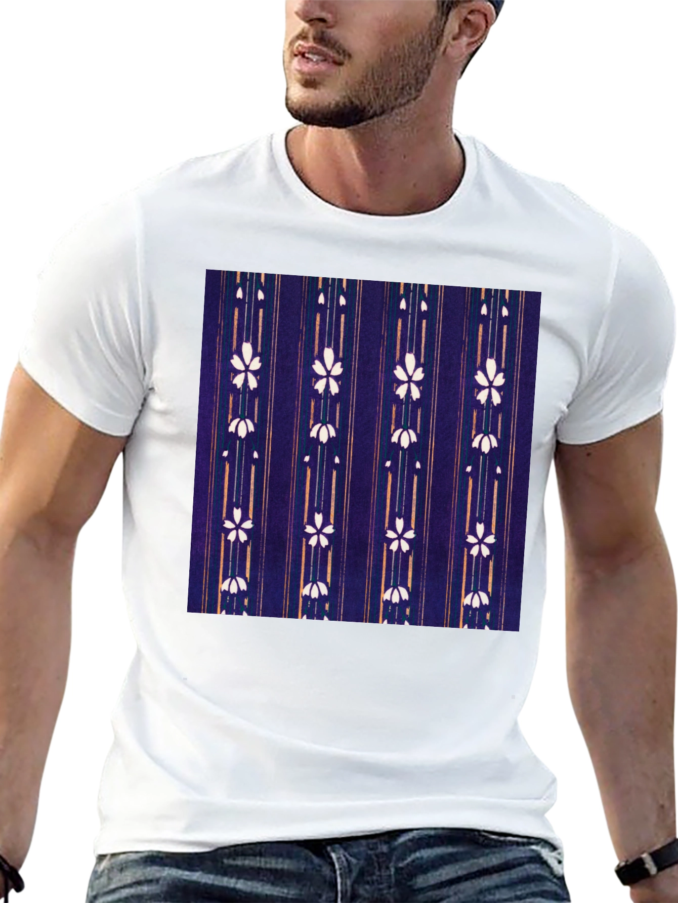 Floral Pattern Tee - Unique Japanese Style Shirt