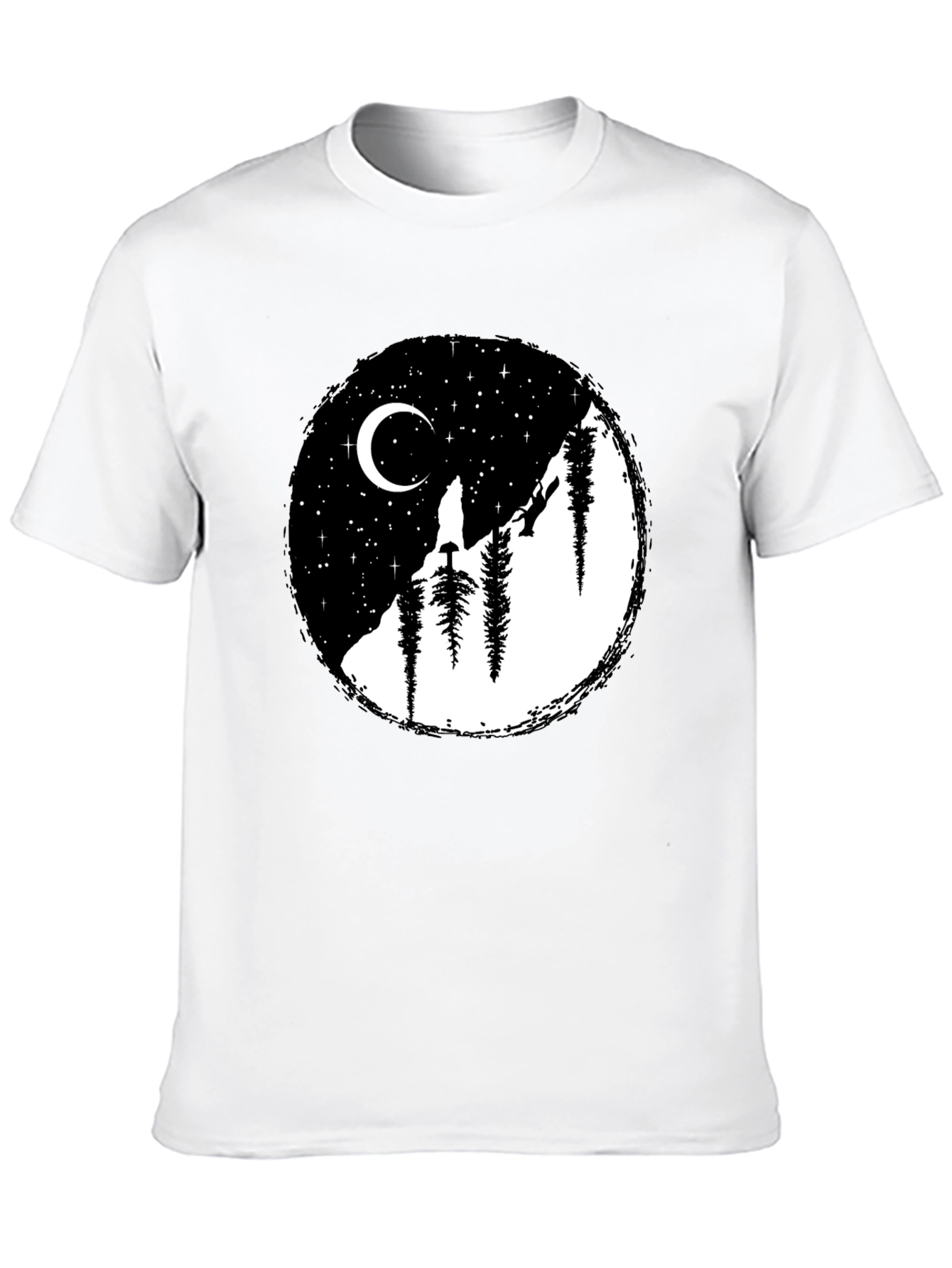Moonlit Mountain Black Graphic Tee