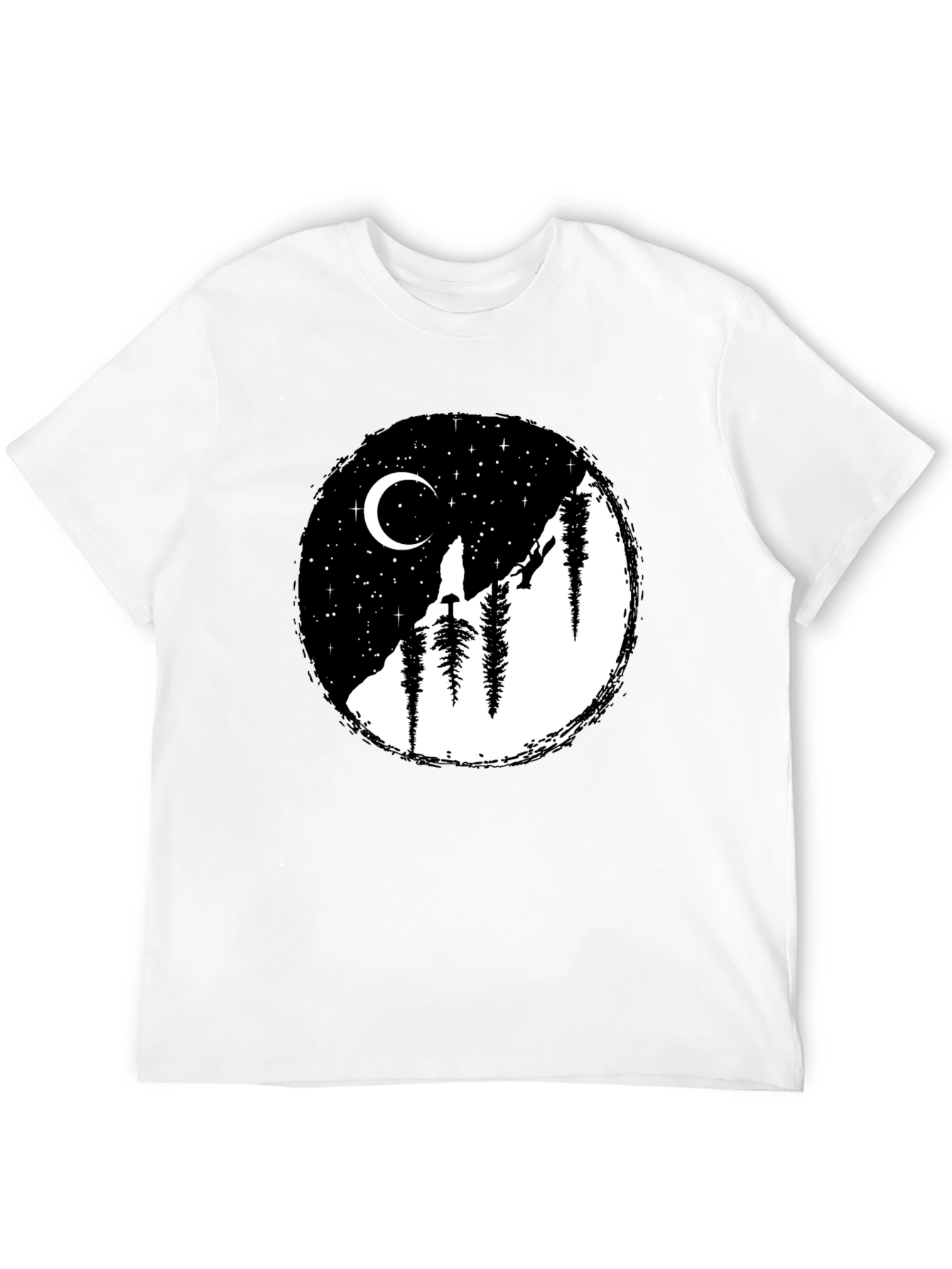 Moonlit Mountain Black Graphic Tee