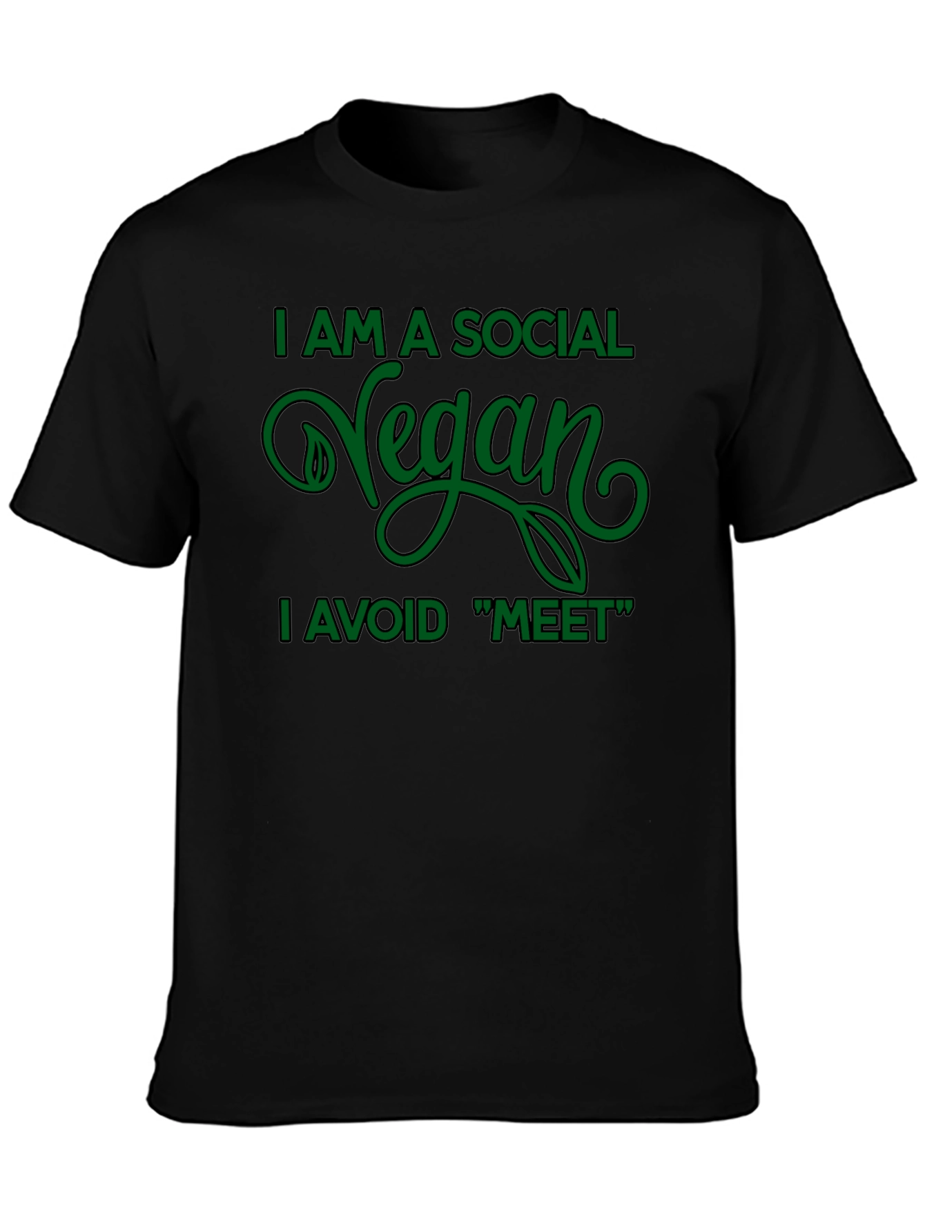 Social Vegan Graphic Tee - Avoid Meet! T-Shirt