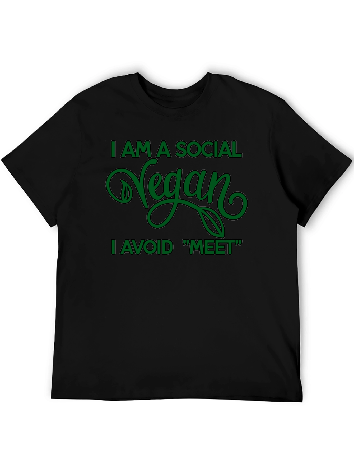 Social Vegan Graphic Tee - Avoid Meet! T-Shirt