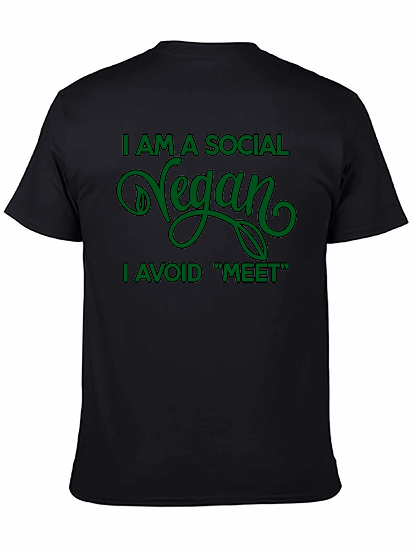 Social Vegan Graphic Tee - Avoid Meet! T-Shirt