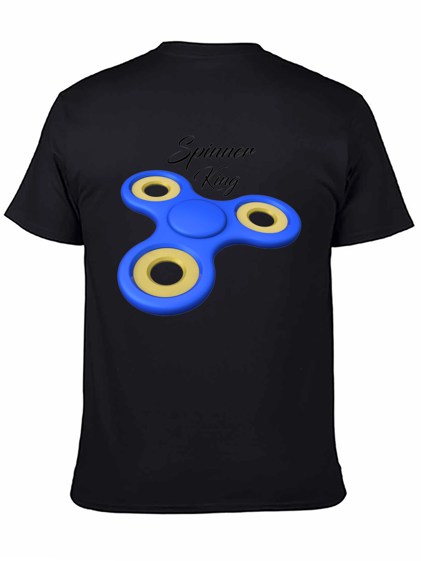 Spinner King Black Graphic Tee - Fun Design