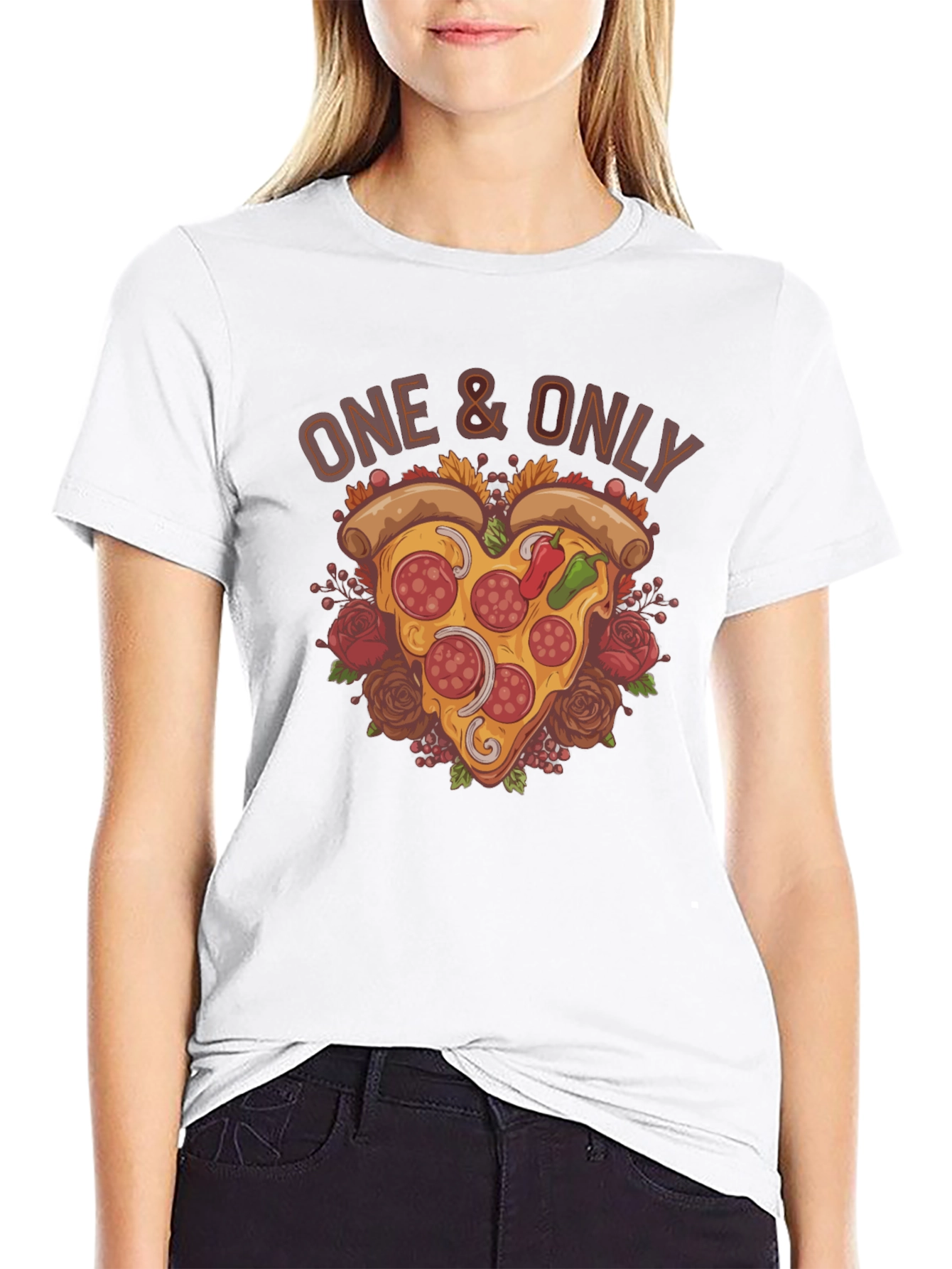 One & Only Pizza Heart Graphic T-Shirt