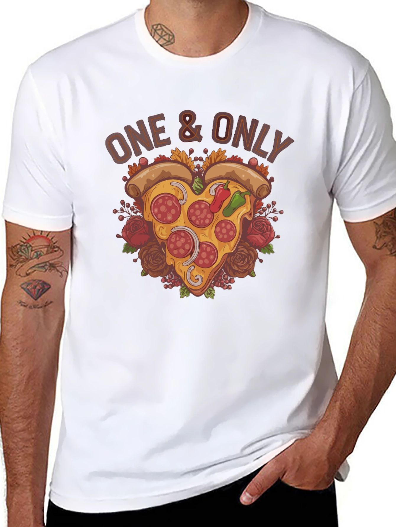 One & Only Pizza Heart Graphic T-Shirt