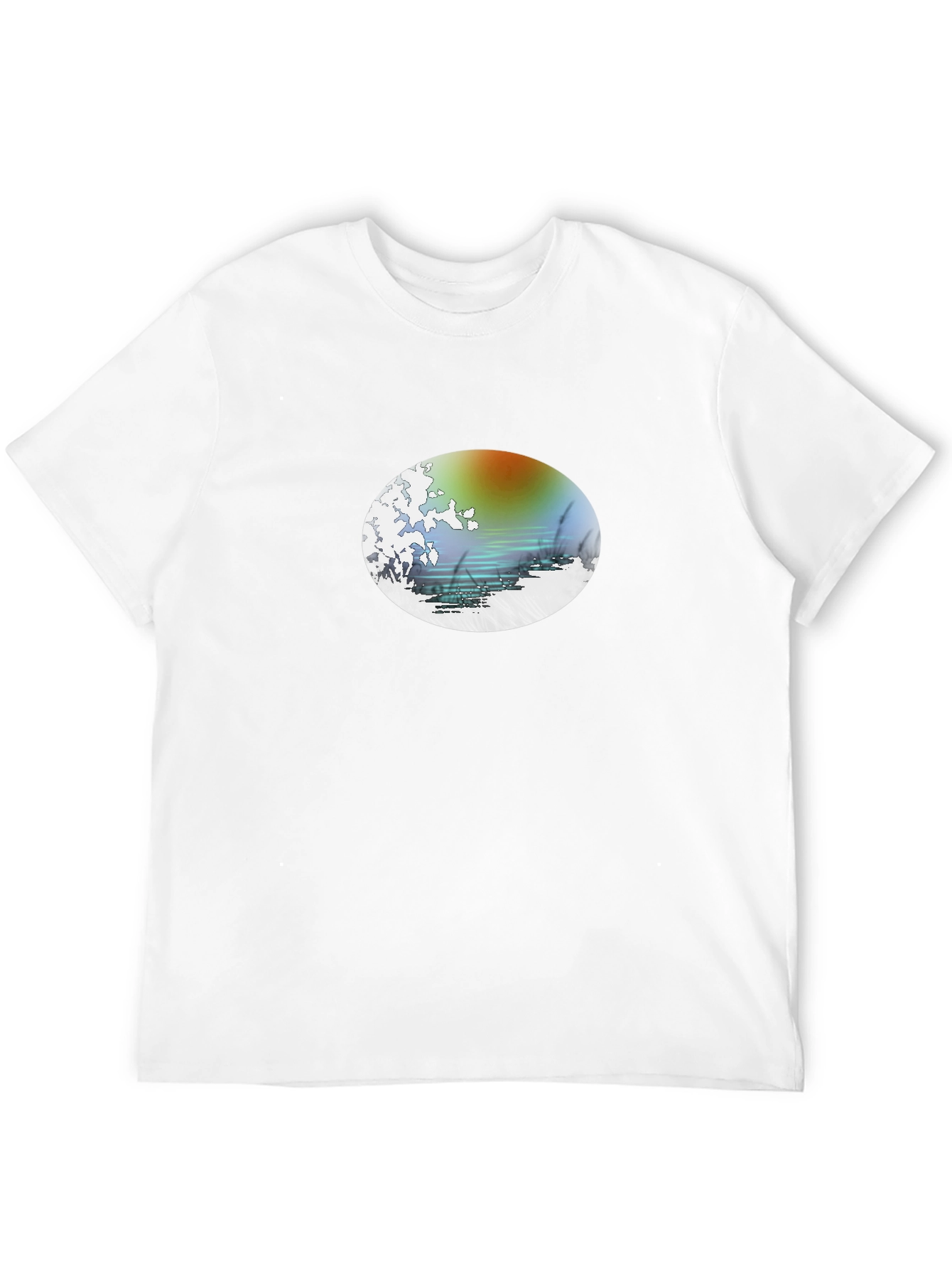 Sunset Waves Graphic Black Tee