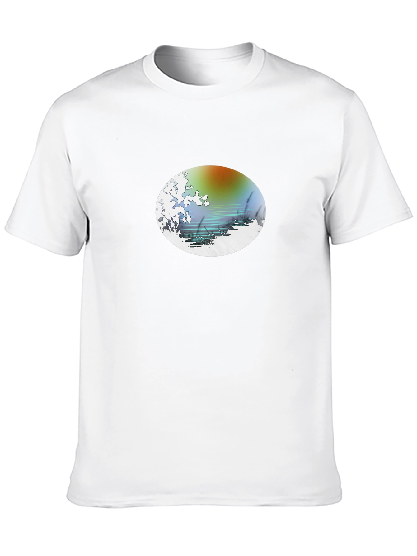 Sunset Waves Graphic Black Tee